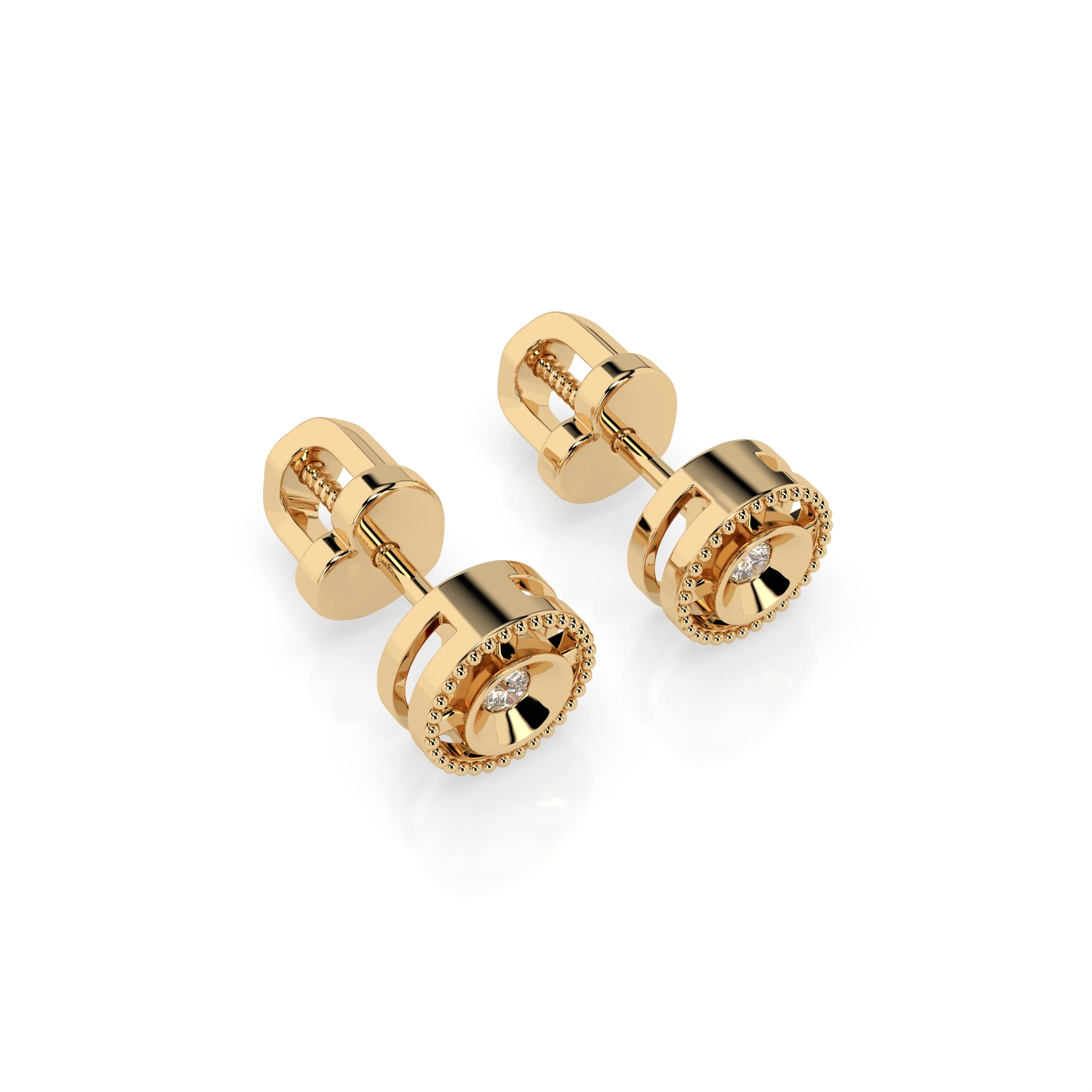Boucles d'oreilles Trésor Unique Minimalisme ronde 0,04 ct — vue 5