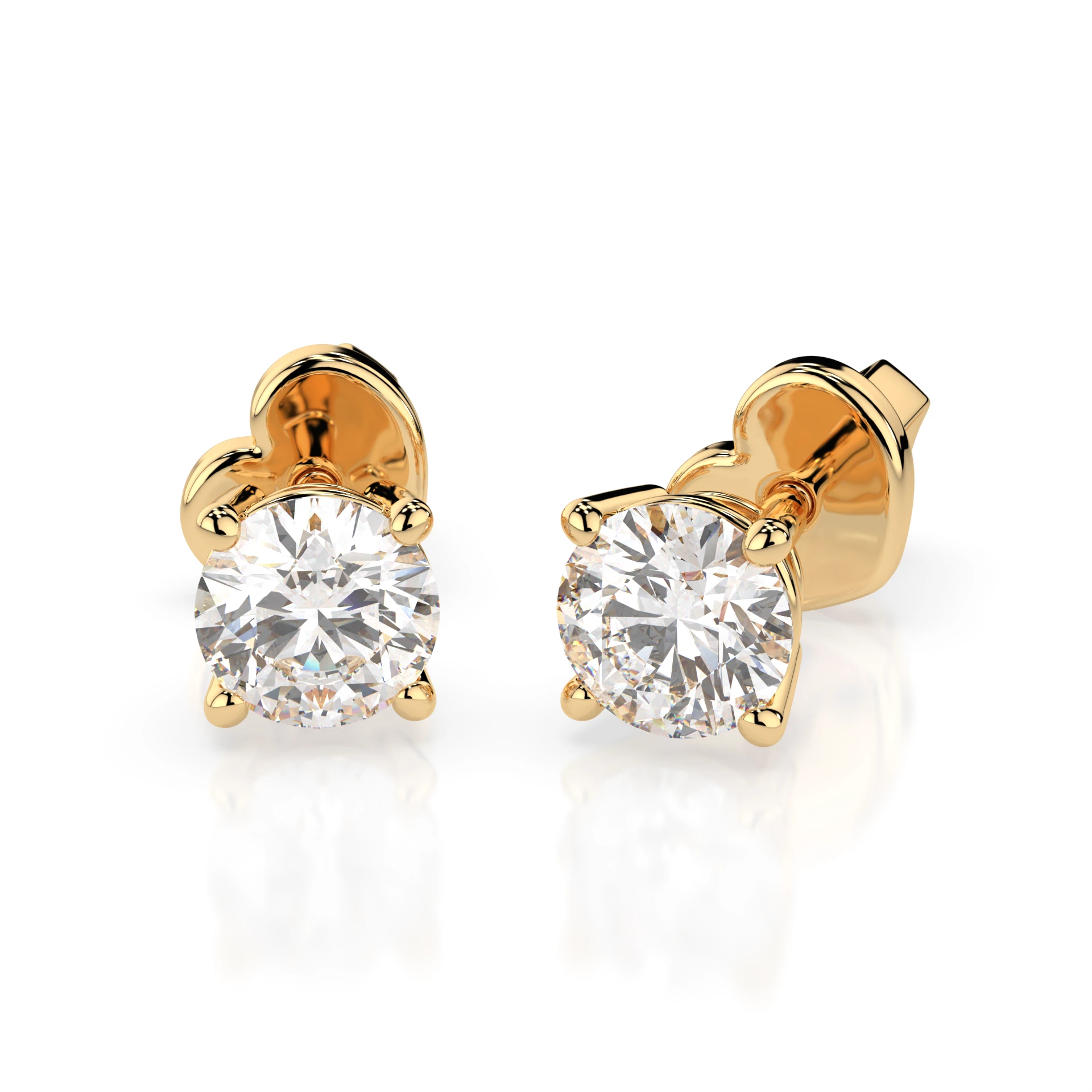 Boucles d'oreilles Firmament Impérial Solitaire avec fermoir papillon ronde 0,5 ct · 4,0 mm — vue 4