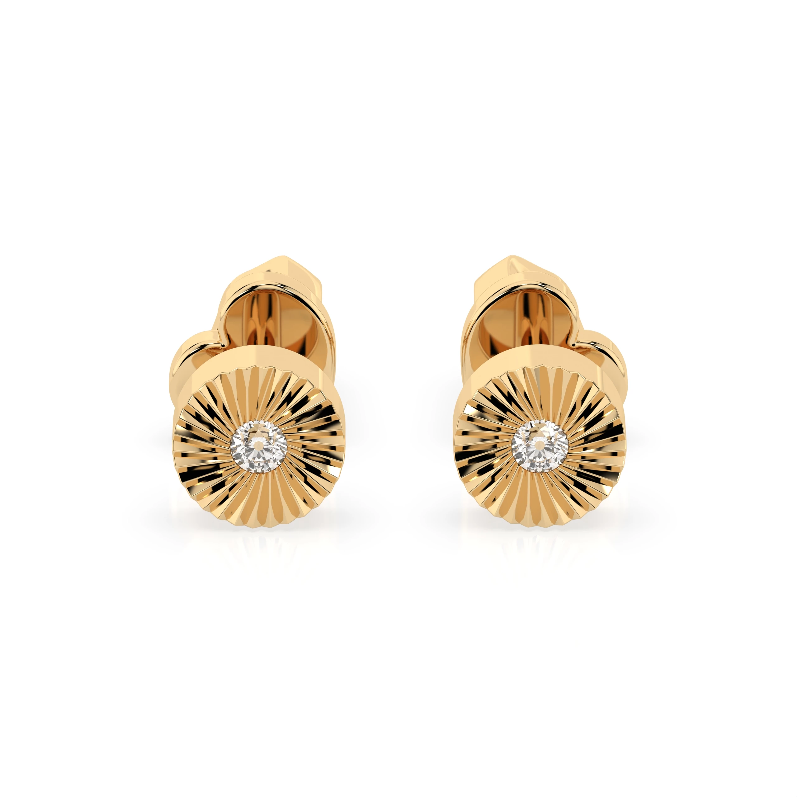 Boucles d'oreilles Élégance Sublime Minimalisme ronde 0,04 ct — vue 4