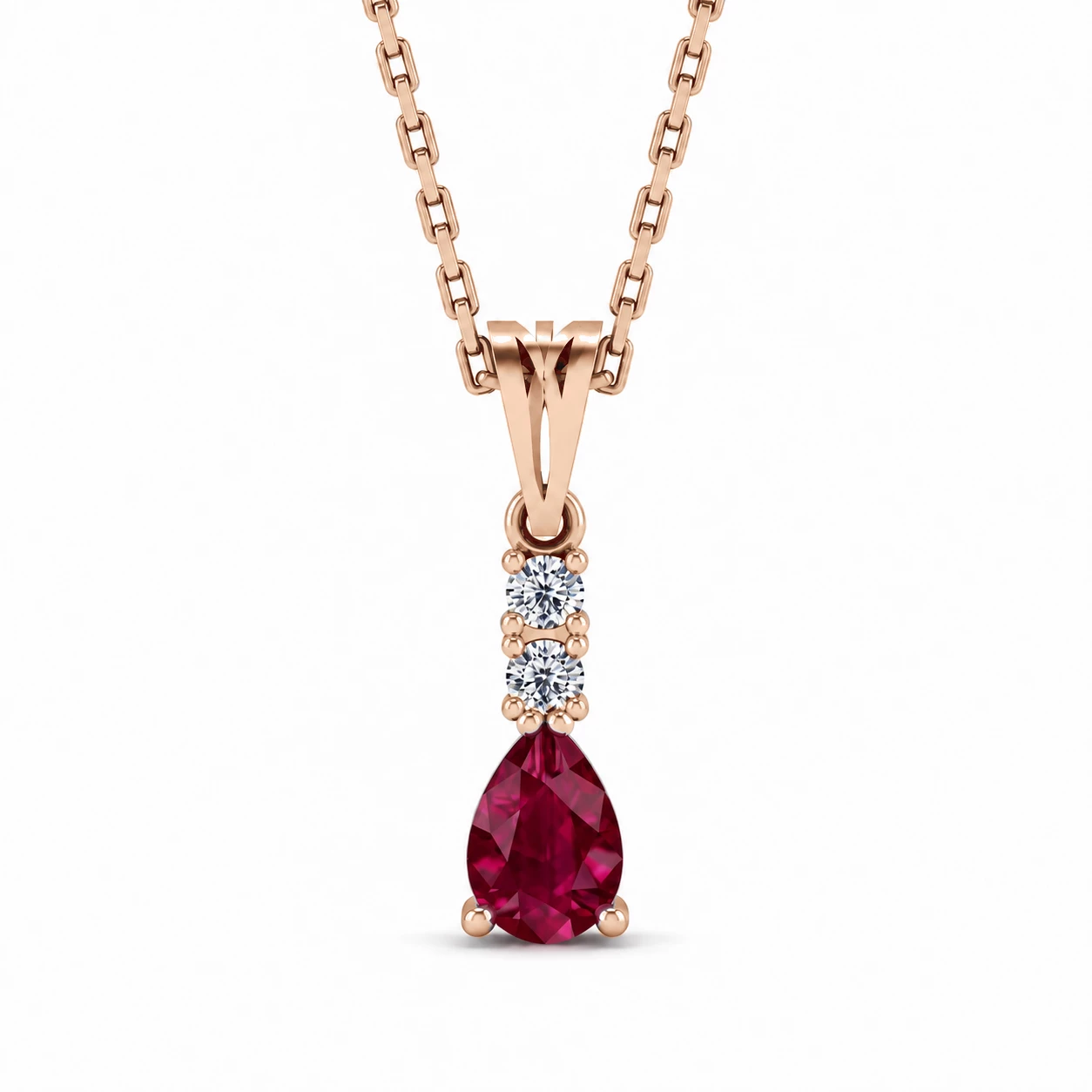 Collier Bonheur Lumineux Pierre Précieuse poire 0,5 ct — vue 1