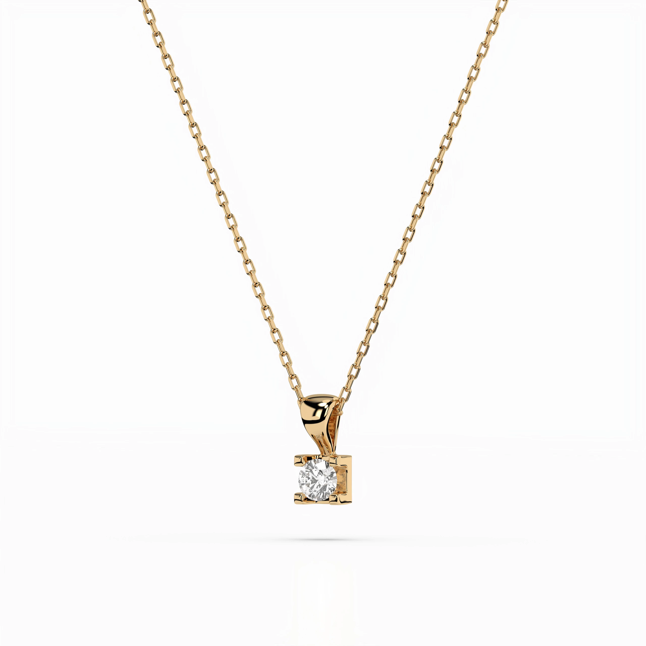 Collier Nébuleuse Dorée Solitaire ronde 0,15 ct · 3,4 mm — vue 5