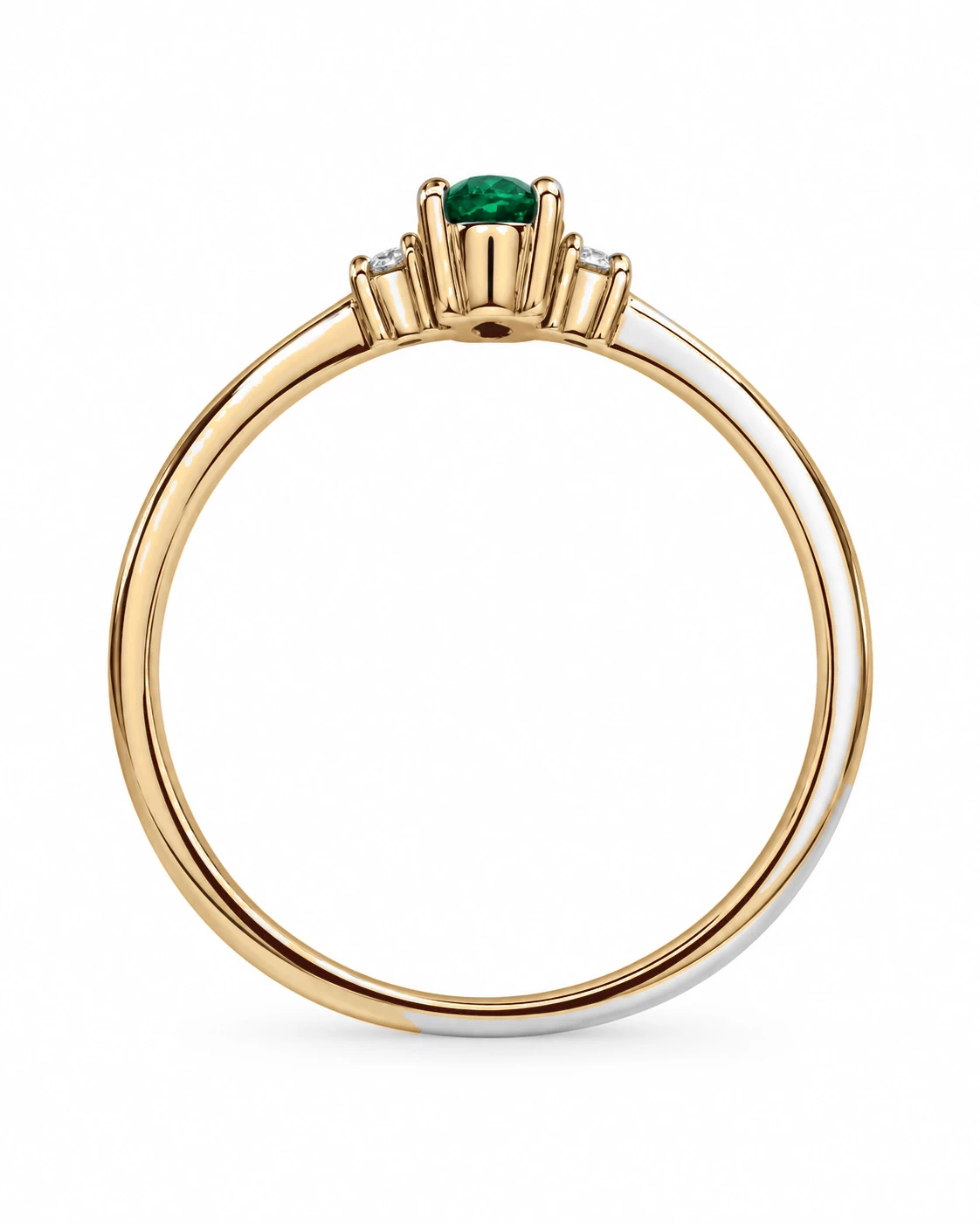 Bague Diadème Doré Pierre Précieuse 0,19 ct — vue 8