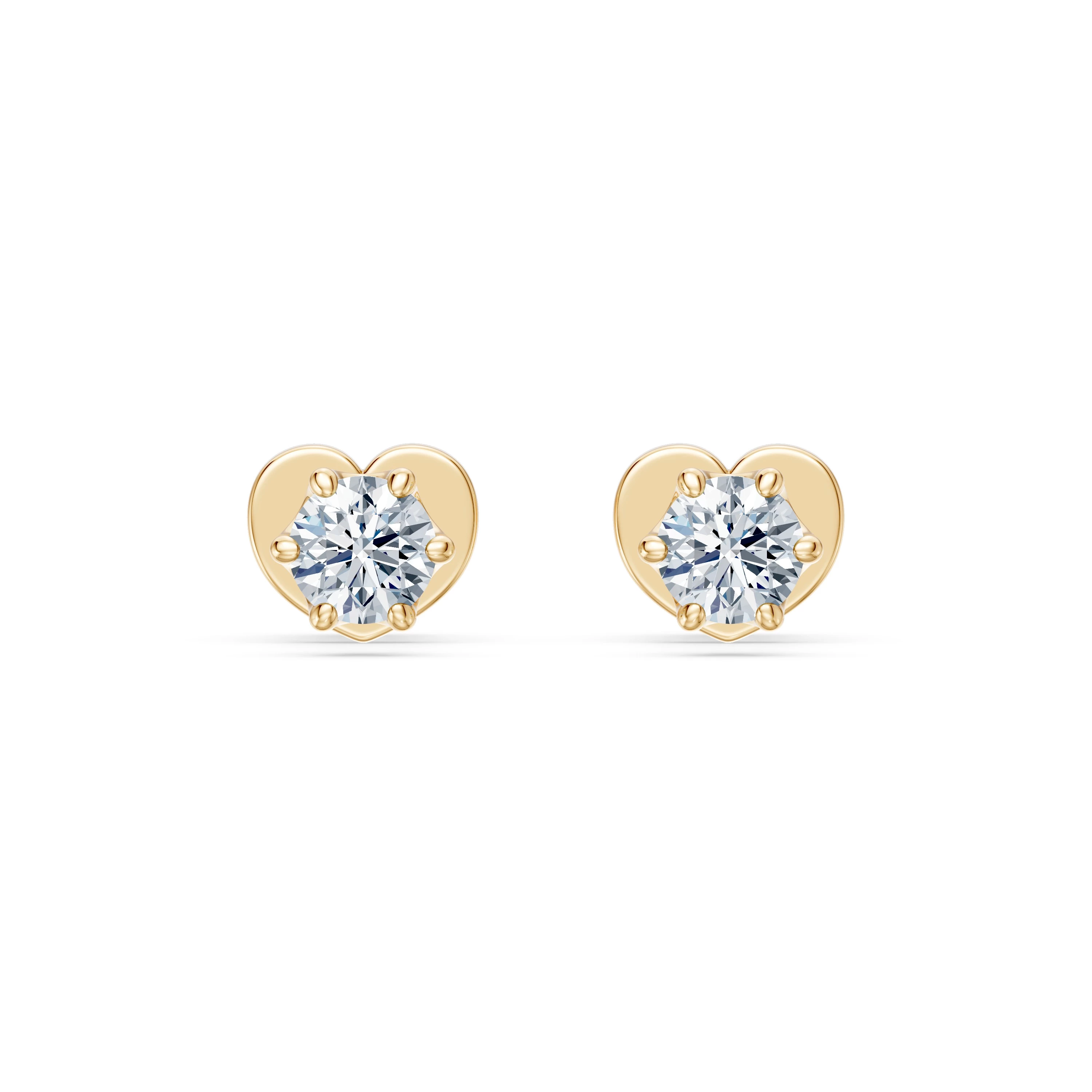 Boucles d'oreilles Comète Divine Solitaire avec fermoir papillon ronde 0,2 ct · 3,0 mm — vue 4