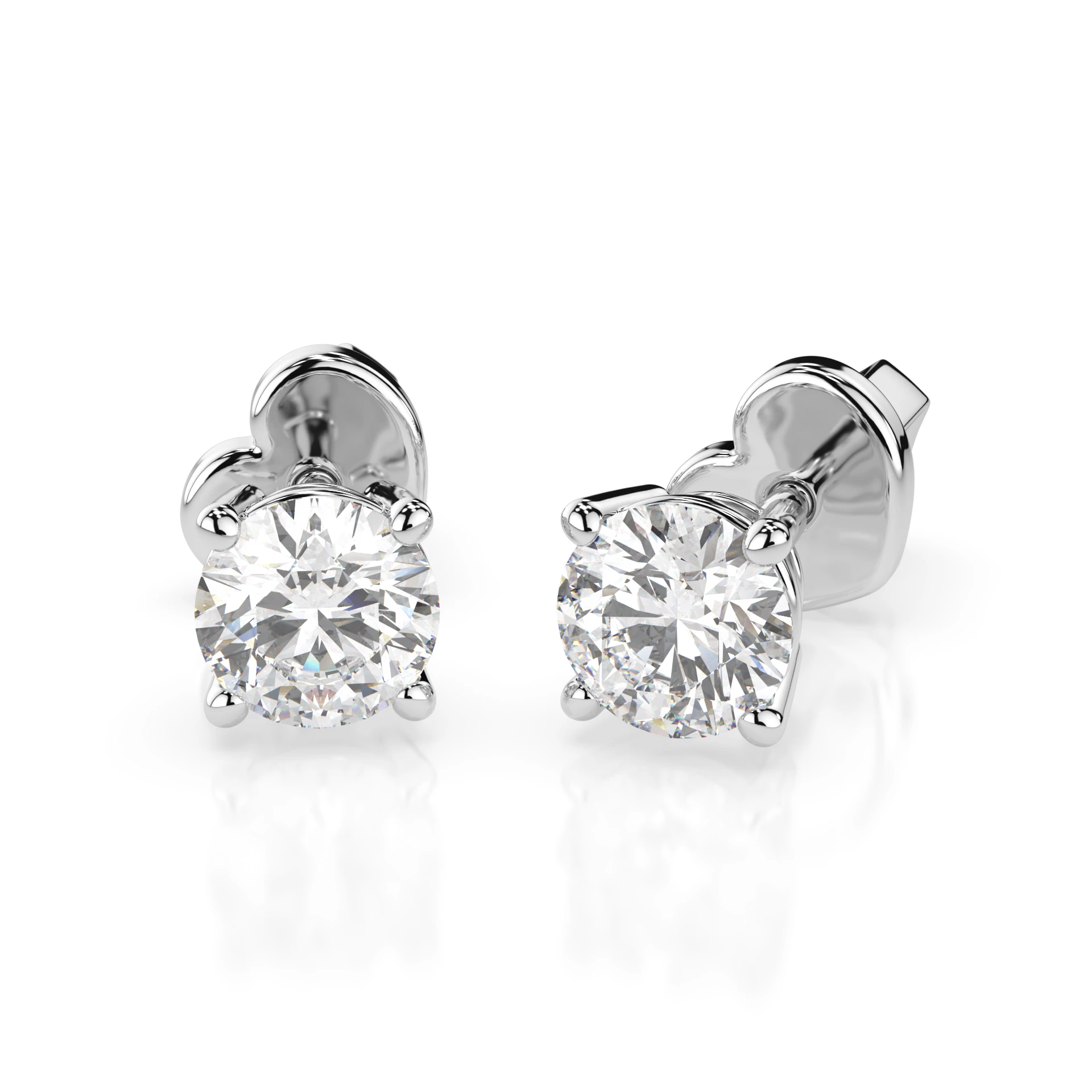 Boucles d'oreilles Firmament Impérial Solitaire avec fermoir papillon ronde 0,5 ct · 4,0 mm — vue 1
