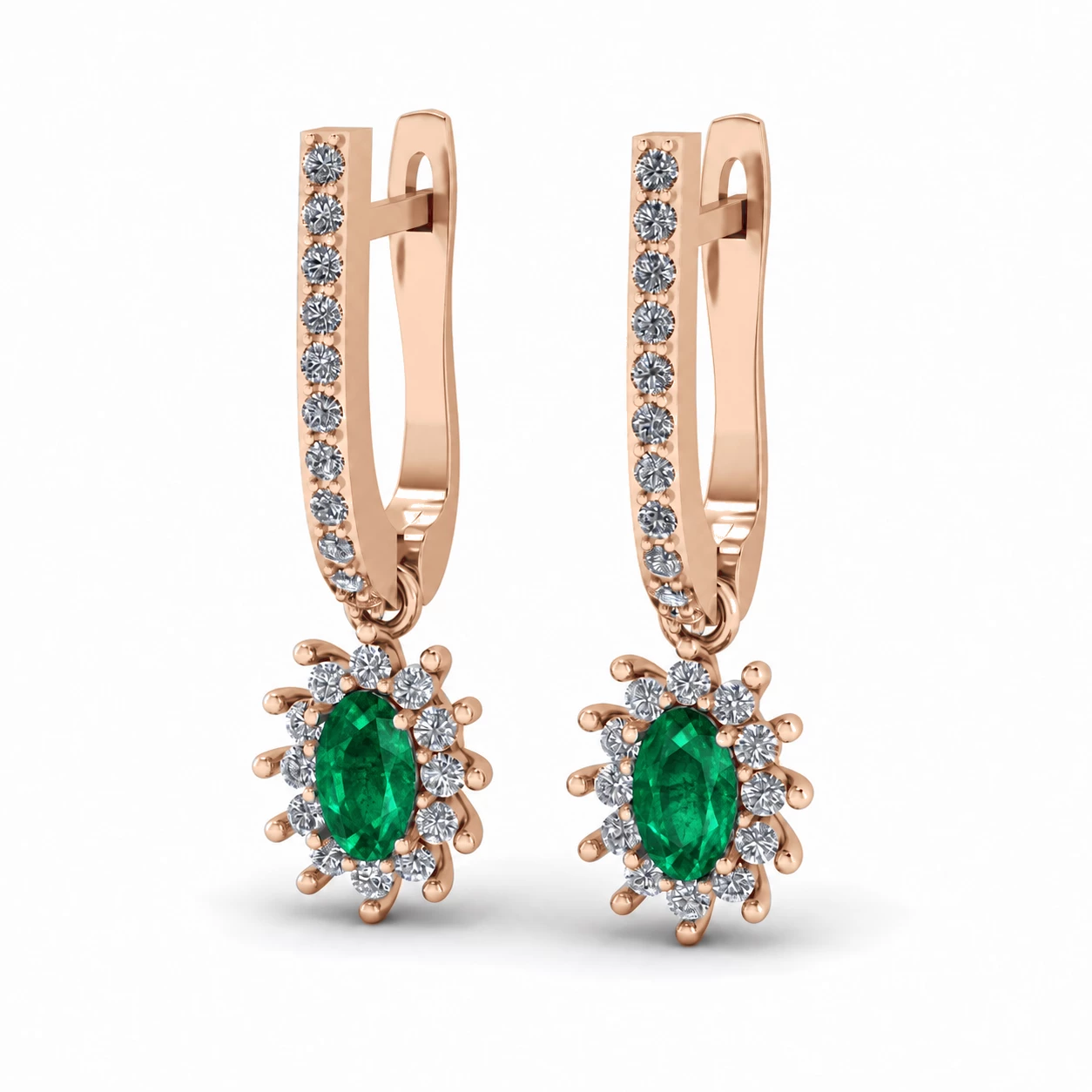 Boucles d'oreilles Diadème Somptueux Pierre Précieuse ovale 0,38 ct — vue 1