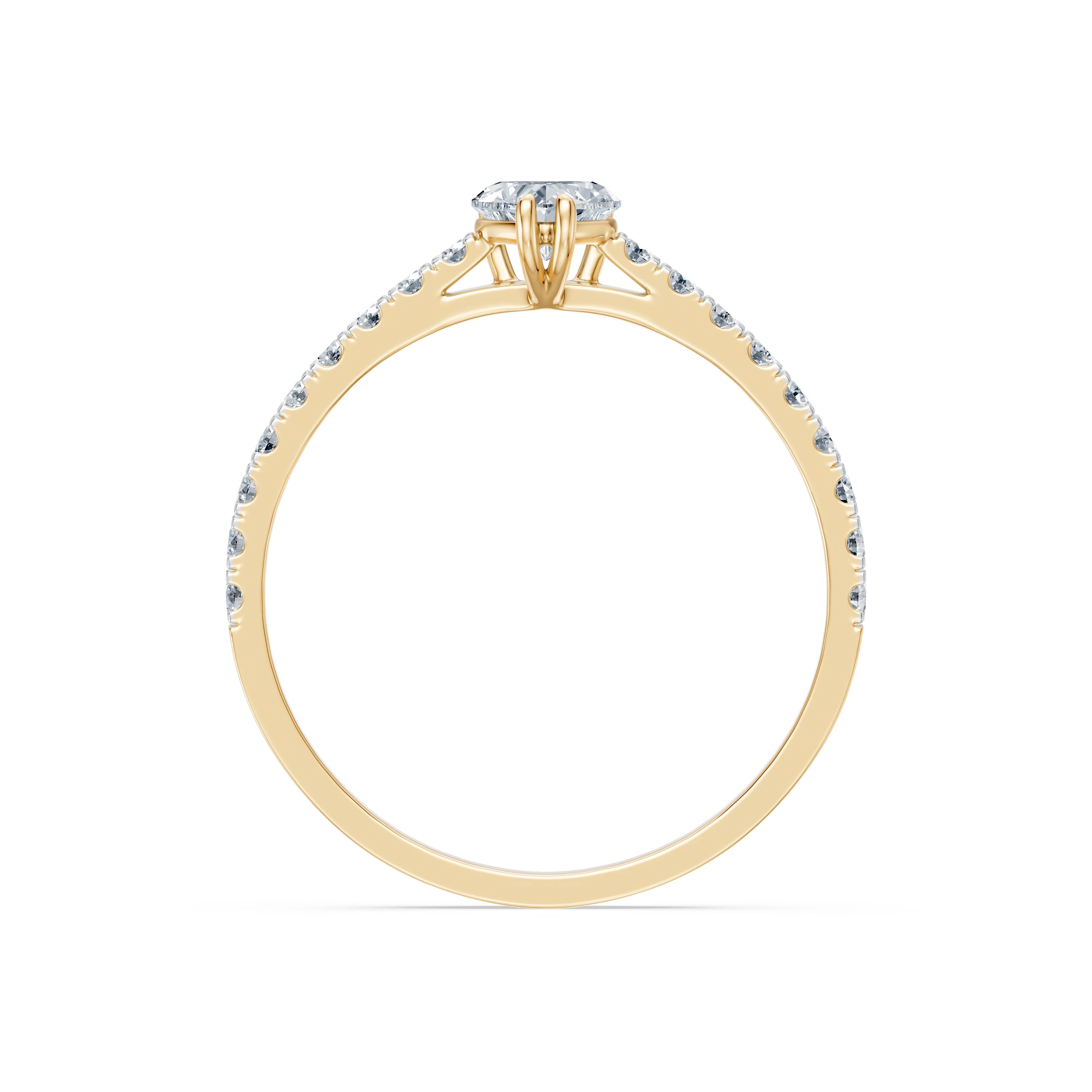 Bague Serment Doré Solitaire Éternité 0,3 ct — vue 5