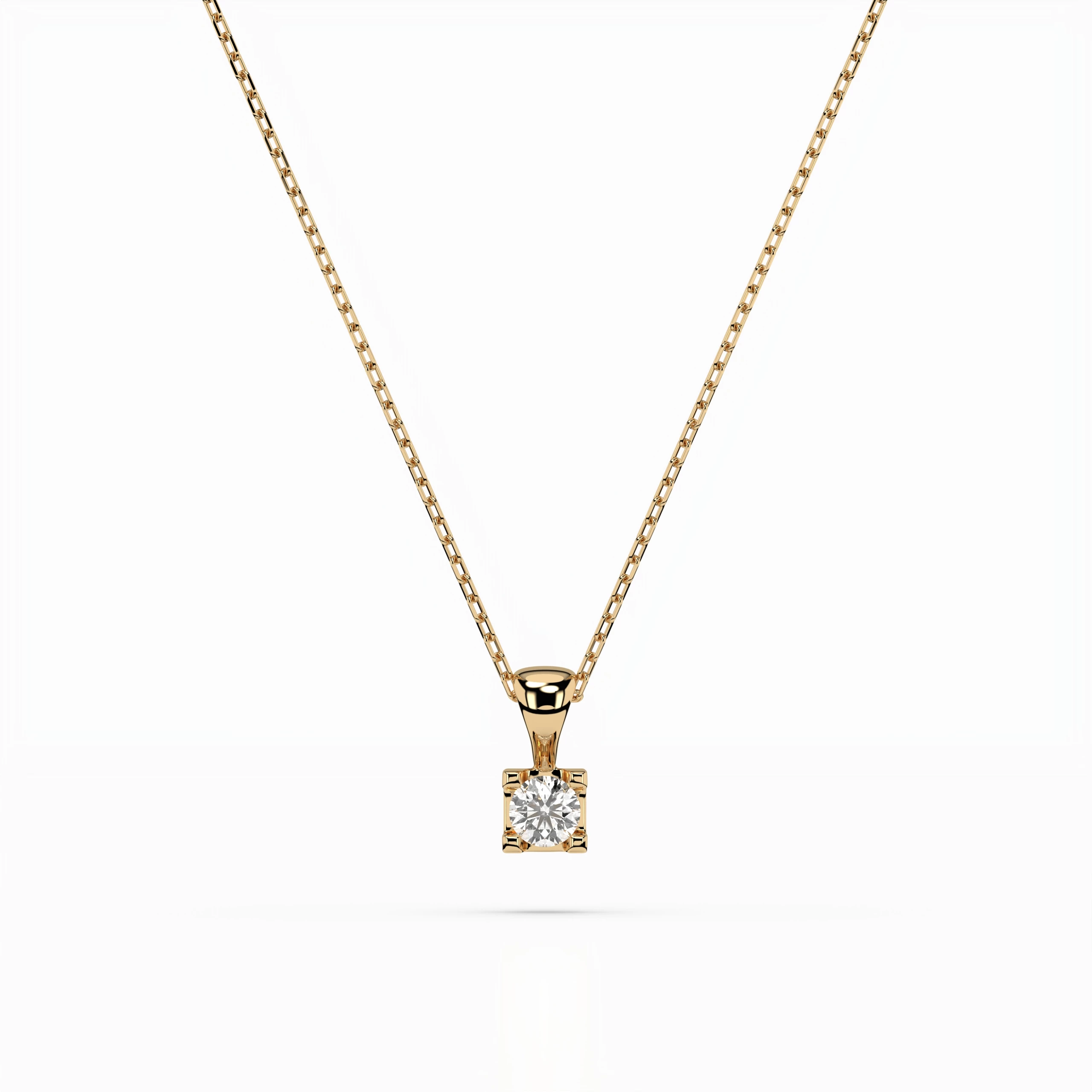 Collier Nébuleuse Dorée Solitaire ronde 0,15 ct · 3,4 mm — vue 4