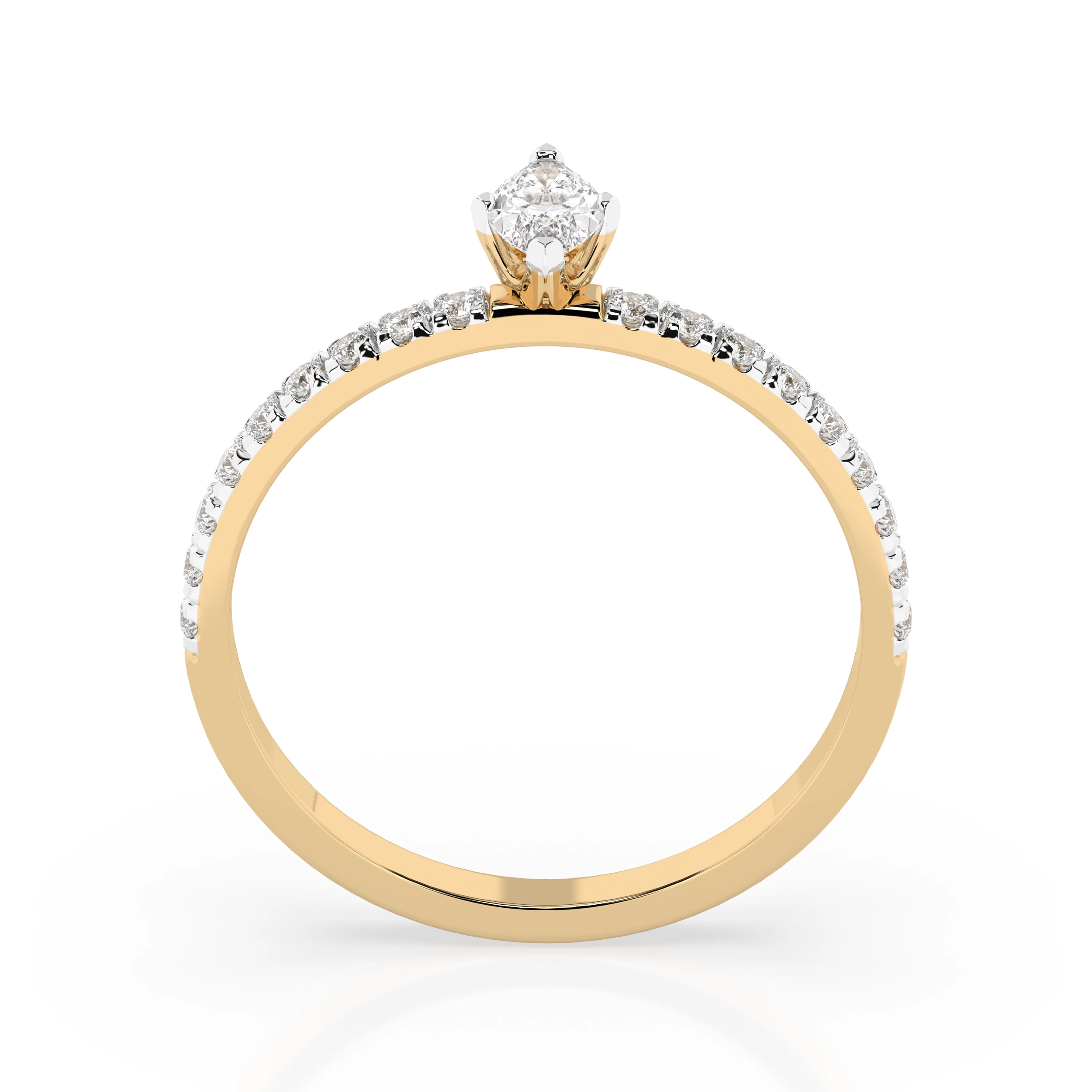 Bague Harmonie Intemporelle Solitaire Éternité marquise 0,1 ct — vue 5