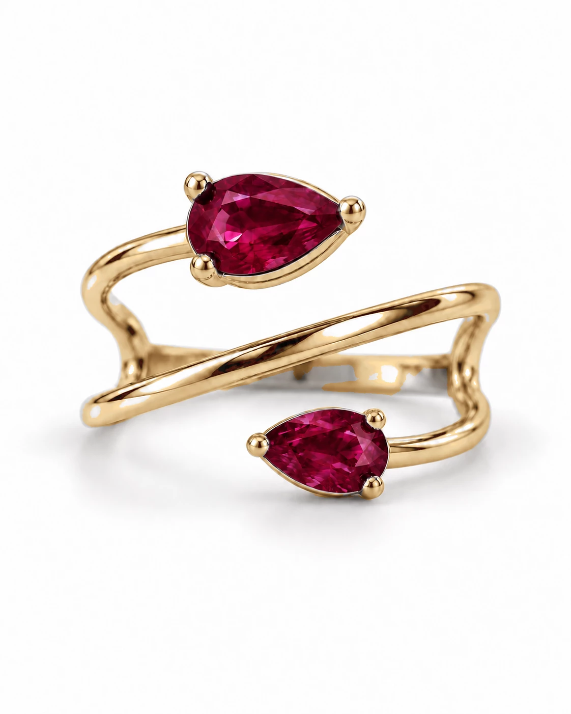 Bague Flamme Éblouissante Pierre Précieuse poire 0,5 ct — vue 9