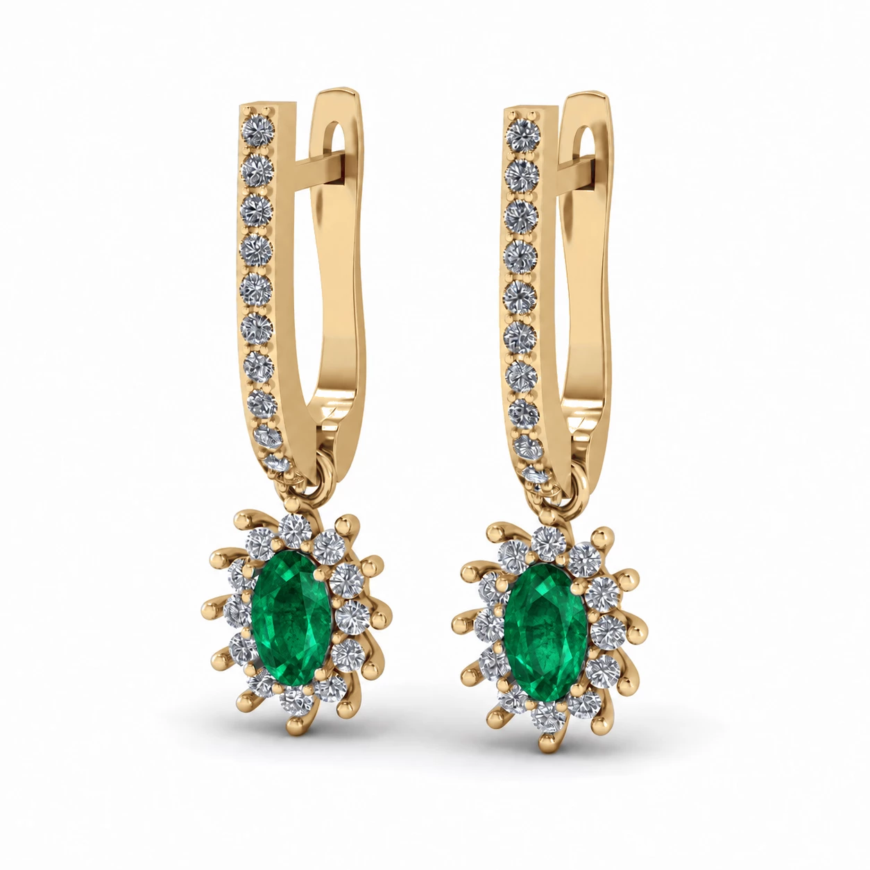 Boucles d'oreilles Diadème Somptueux Pierre Précieuse ovale 0,38 ct — vue 7