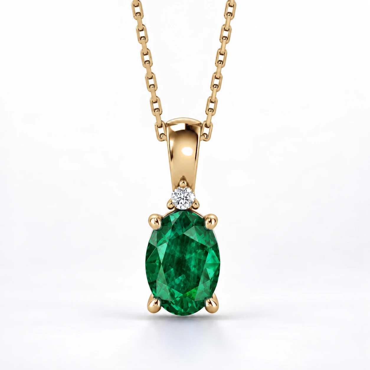 Collier Majesté Rayonnante Pierre Précieuse ovale 0,65 ct — vue 7