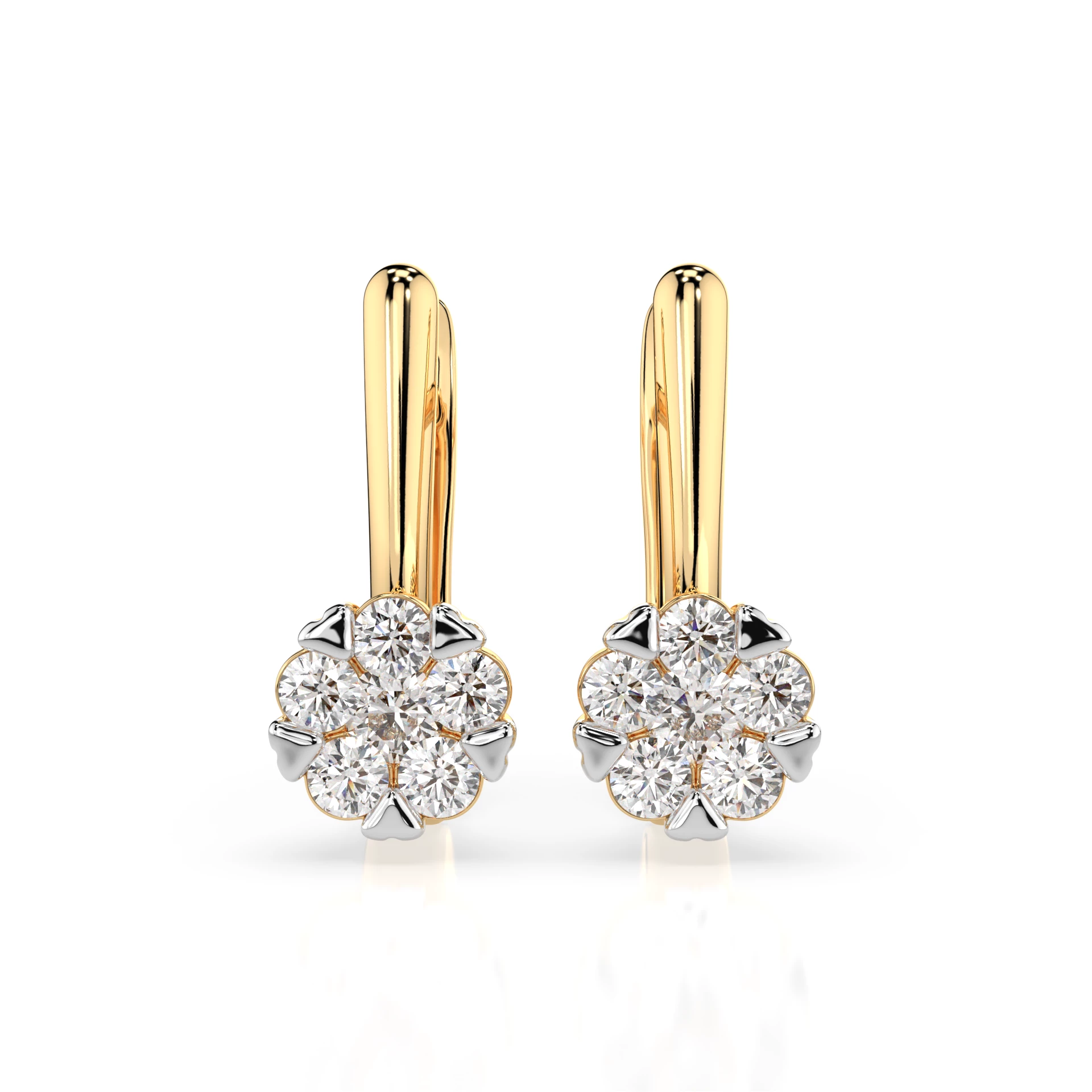 Boucles d'oreilles Horizon Argenté Illusion ronde 0,12 ct — vue 4
