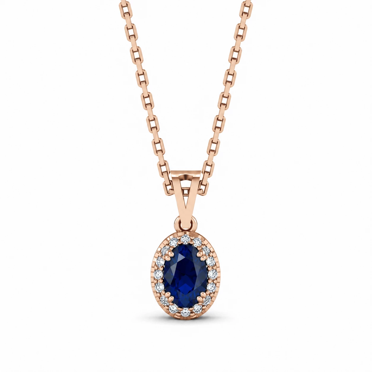 Collier Étoile Dorée Pierre Précieuse ovale 0,56 ct — vue 1