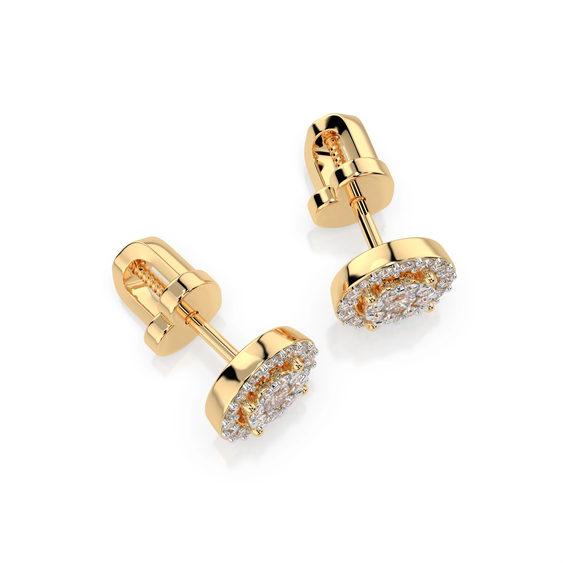 Boucles d'oreilles Étoile Étoilée Illusion ronde 0,12 ct — vue 6