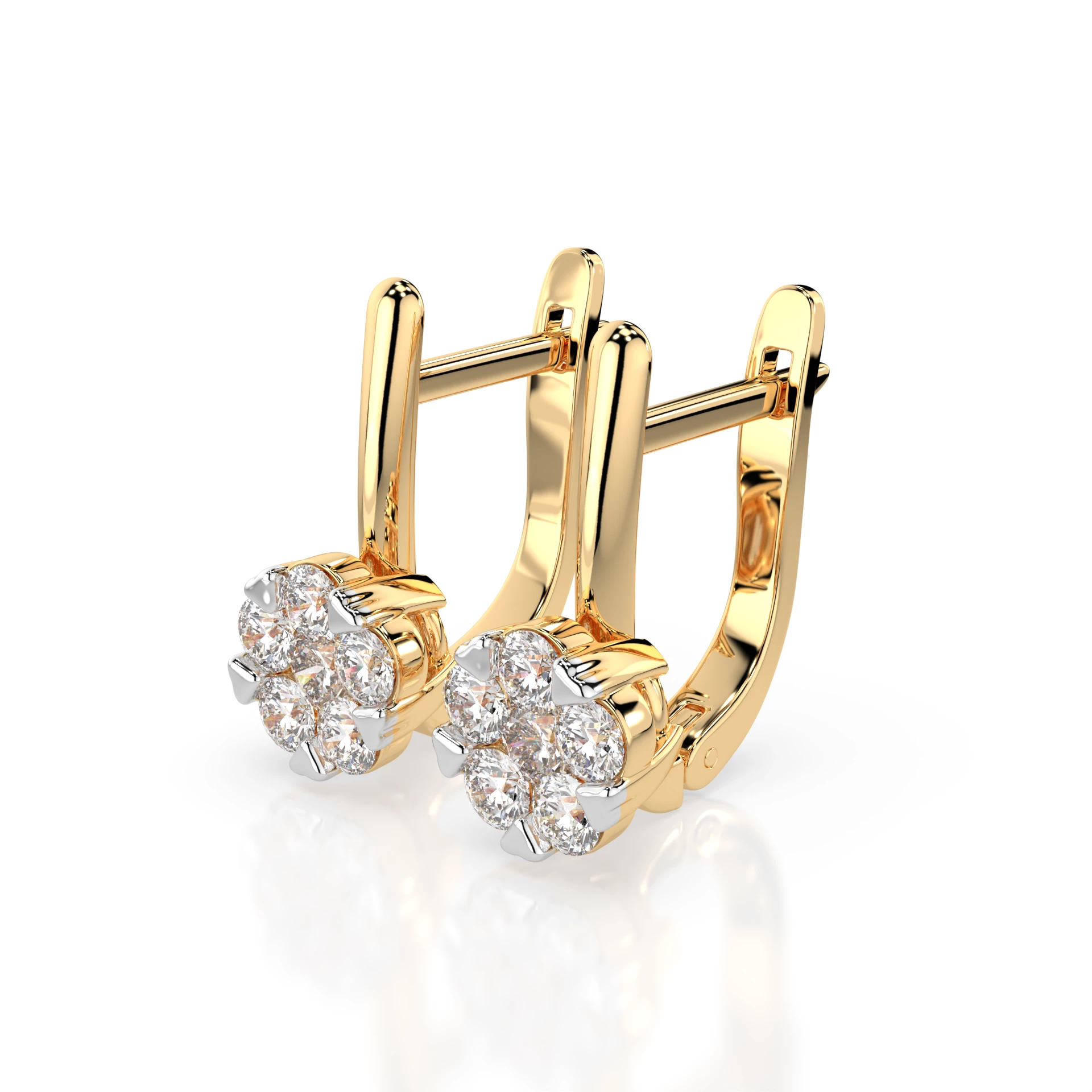 Boucles d'oreilles Orbite Argentée Illusion ronde 0,2 ct — vue 5