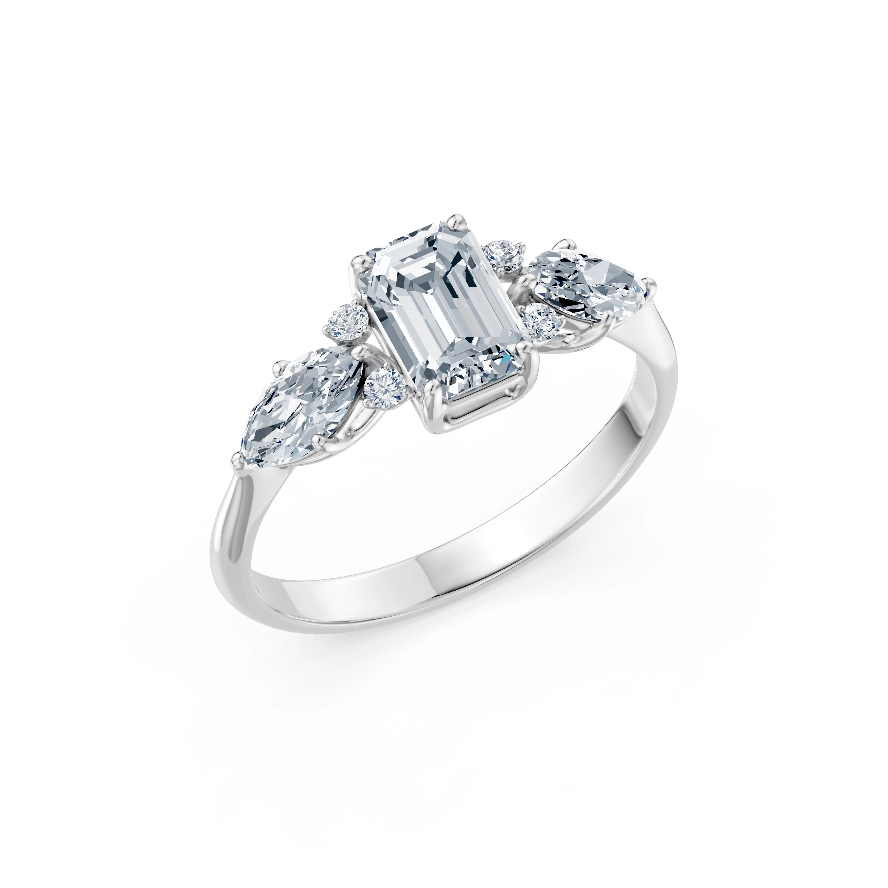 Bague Bonheur Doré Solitaire Éternité émeraude 1 ct — vue 1
