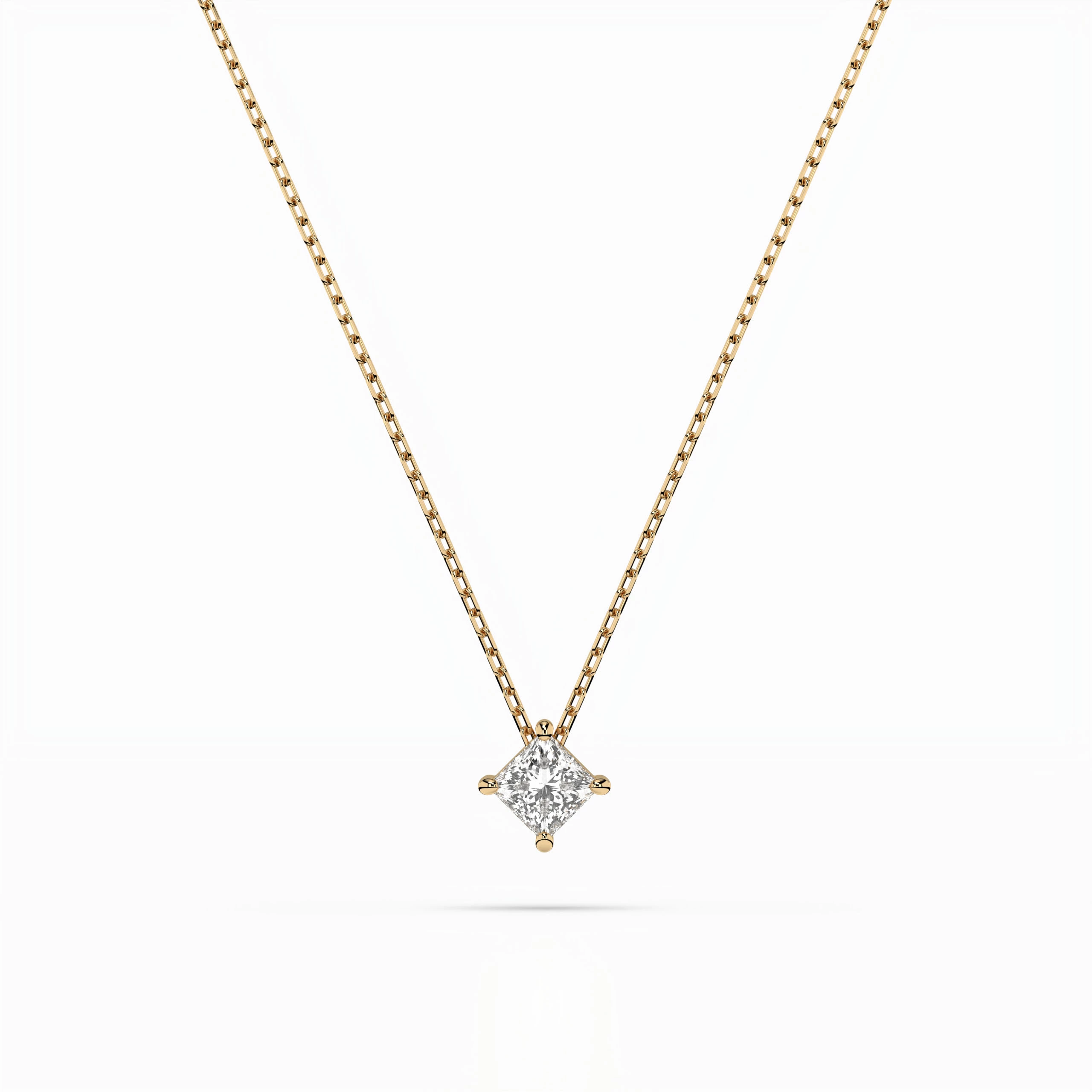 Collier Horizon Sacré Solitaire princesse 0,17 ct · 3,0 mm — vue 4