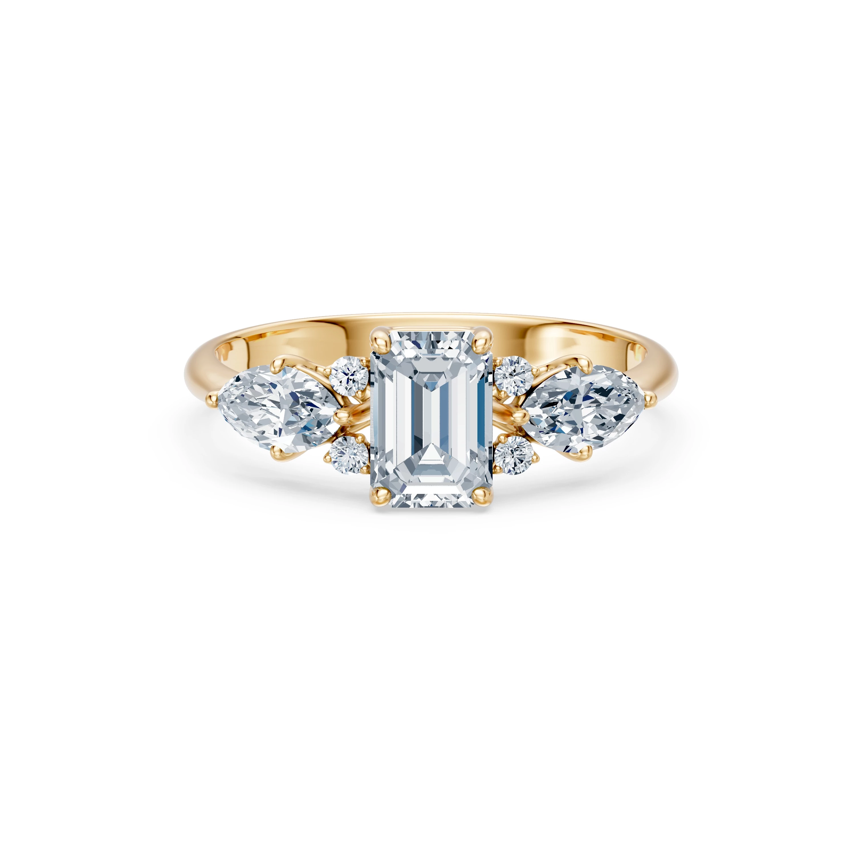 Bague Bonheur Doré Solitaire Éternité émeraude 1 ct — vue 6