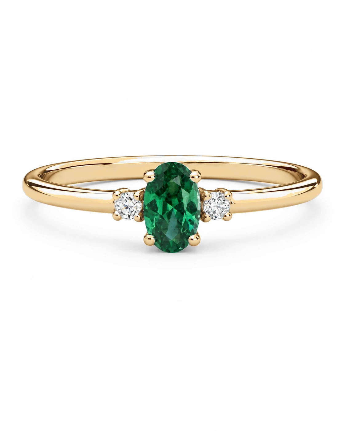 Bague Diadème Doré Pierre Précieuse 0,19 ct — vue 9