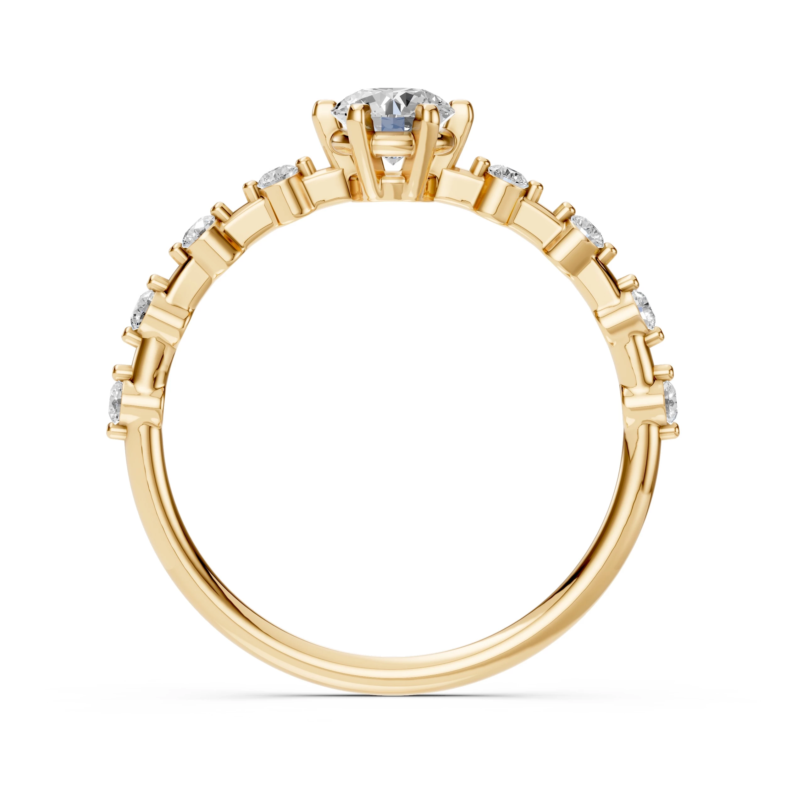 Bague Flamme Divine Solitaire Éternité ronde 0,4 ct · 4,7 mm — vue 5