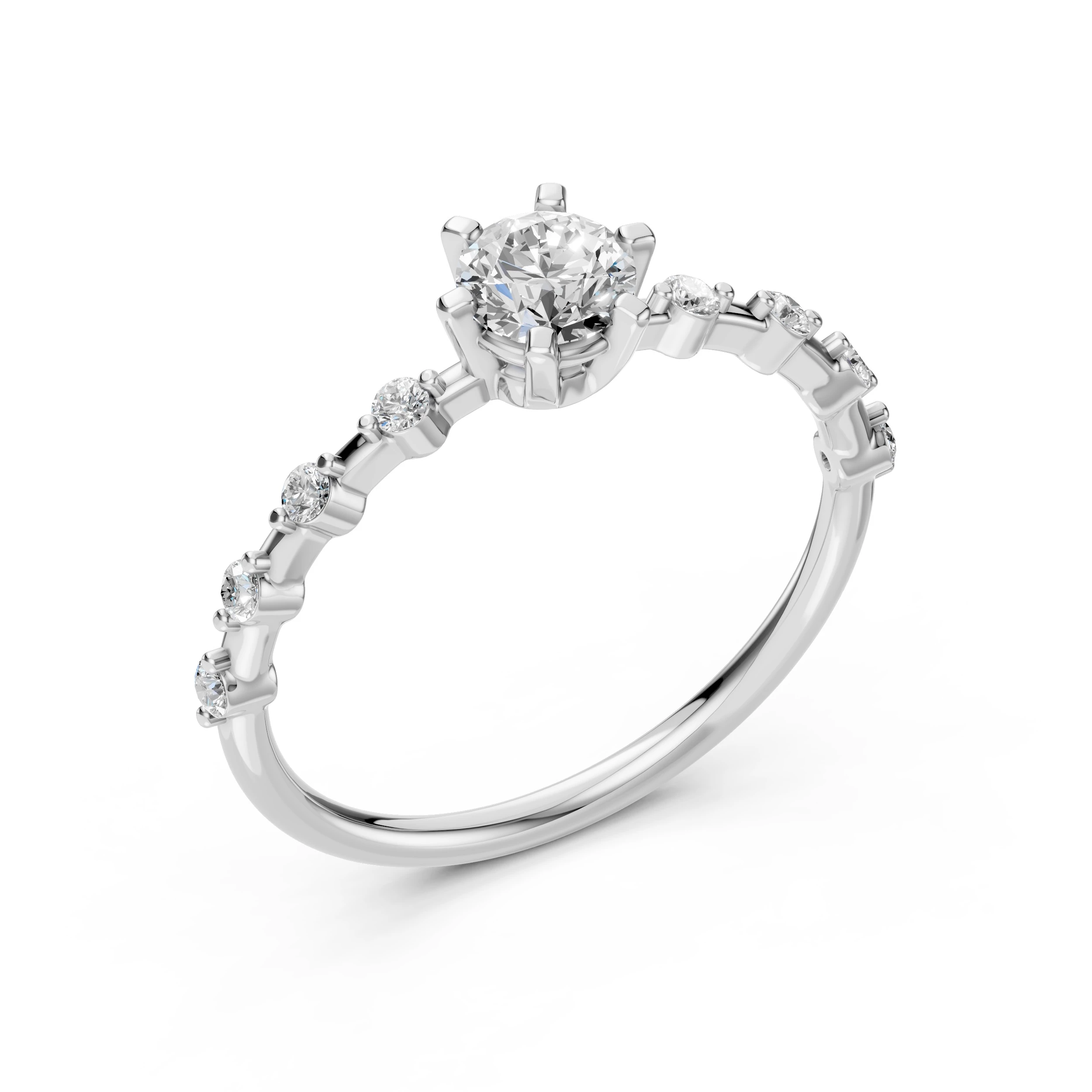 Bague Baiser Délicat Solitaire Éternité ronde 0,5 ct · 5,1 mm — vue 1