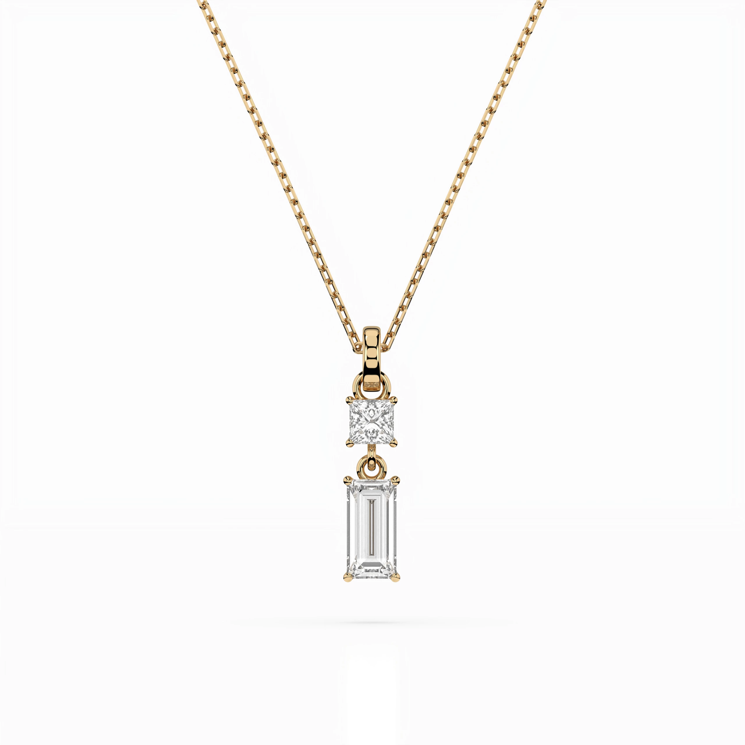 Collier Rayon Mystérieux Solitaire baguette 0,3 ct — vue 4