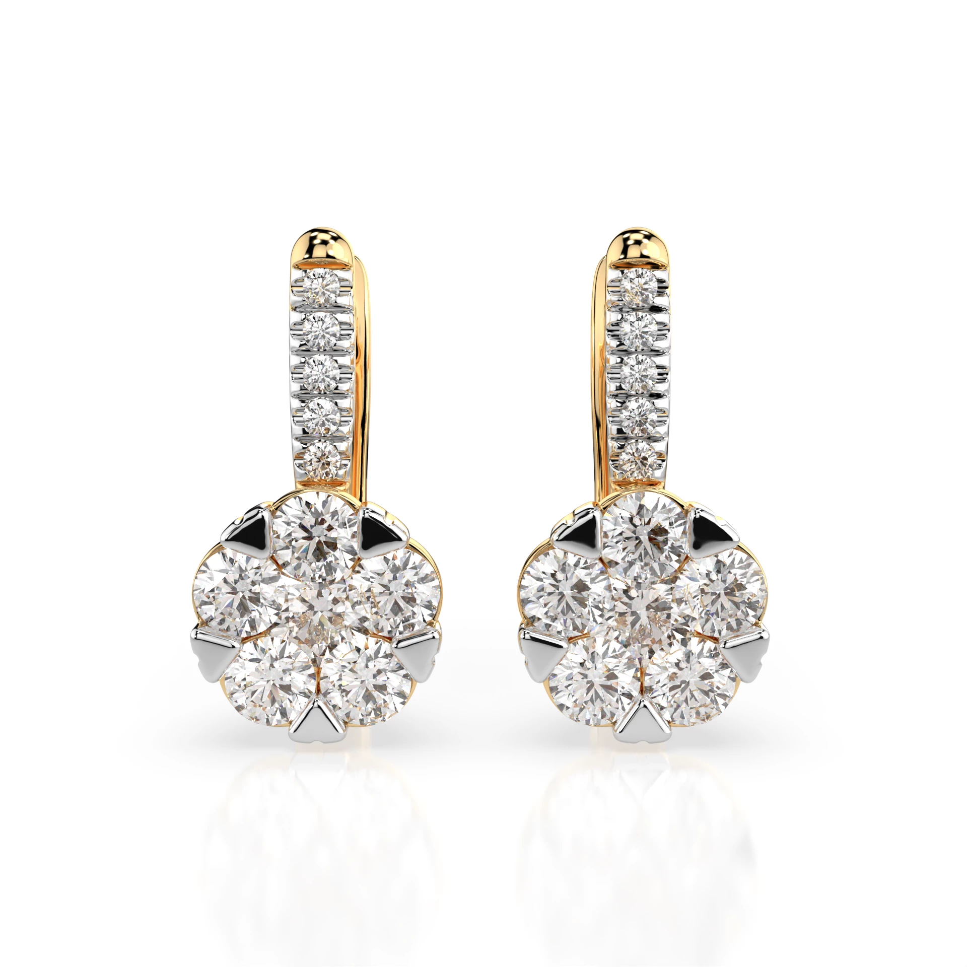Boucles d'oreilles Cosmos Impérial Illusion ronde 0,3 ct — vue 4