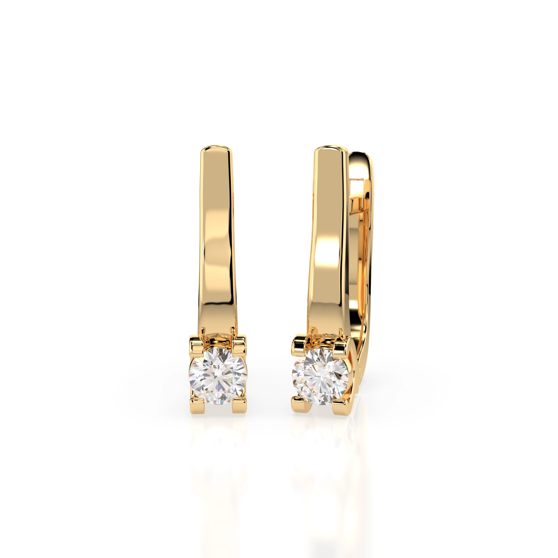 Boucles d'oreilles Mirage Argenté Solitaire avec fermoir anglais ronde 0,3 ct · 3,4 mm — vue 6