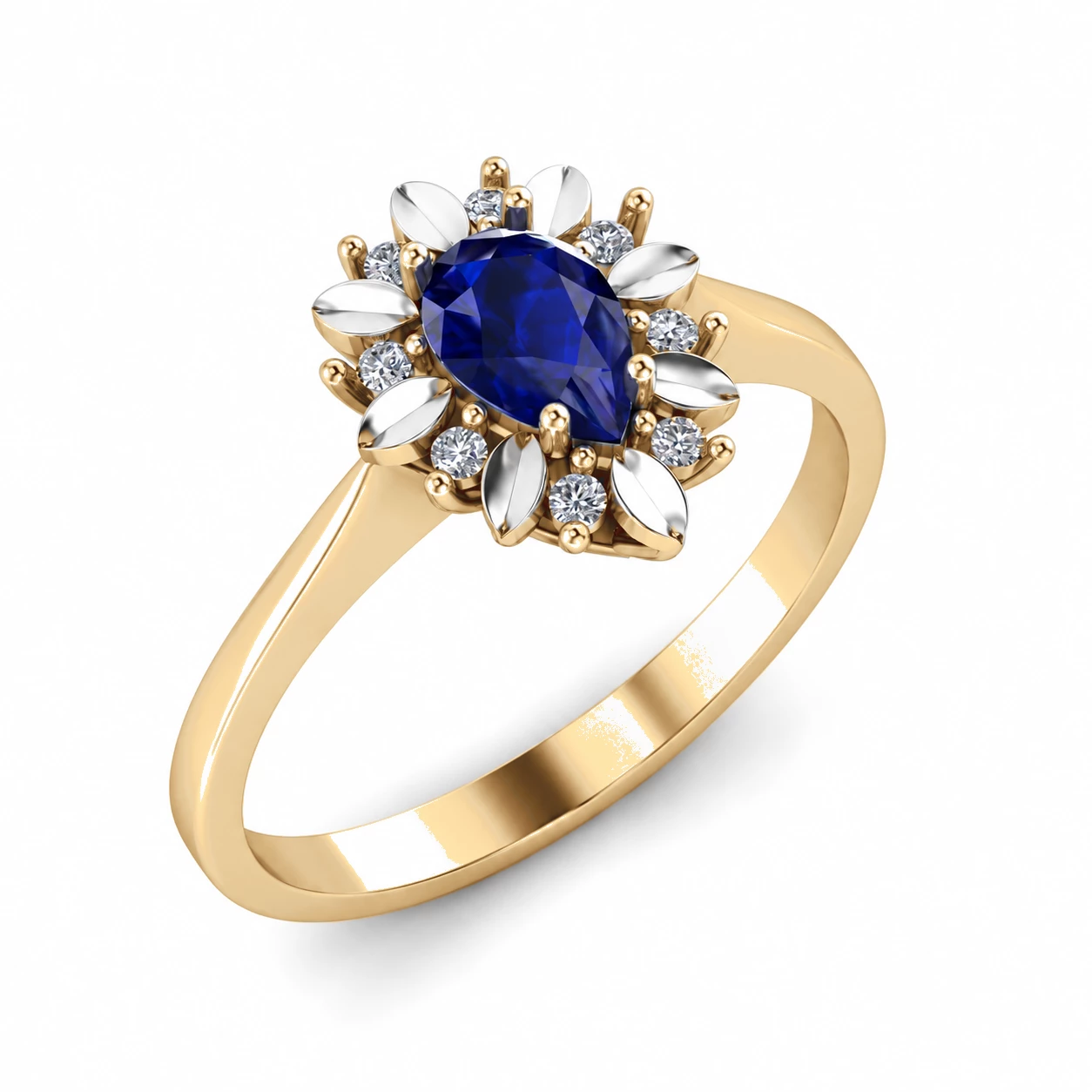 Bague Soleil Étoilé Pierre Précieuse poire 0,5 ct — vue 7