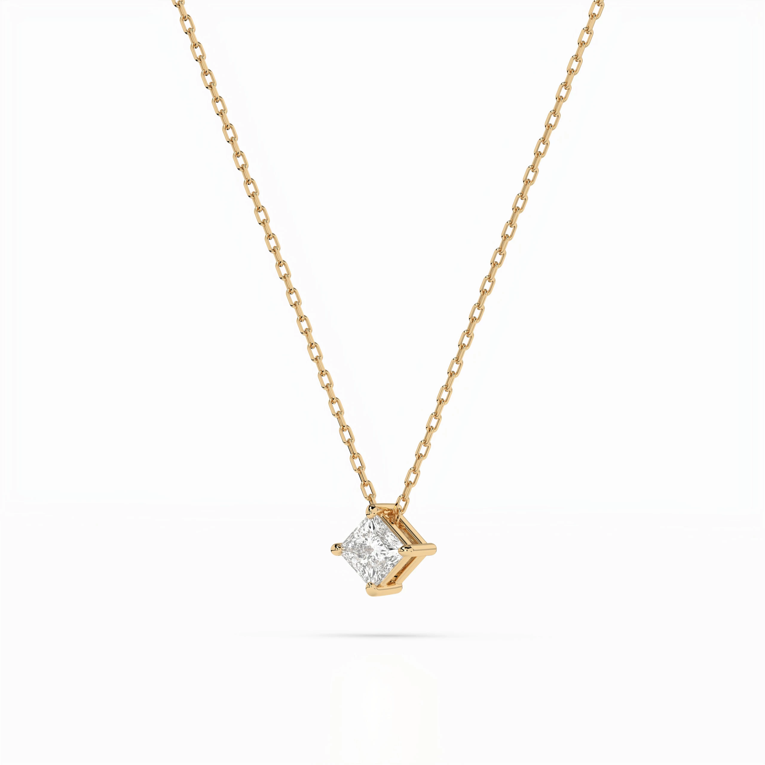 Collier Horizon Sacré Solitaire princesse 0,17 ct · 3,0 mm — vue 5