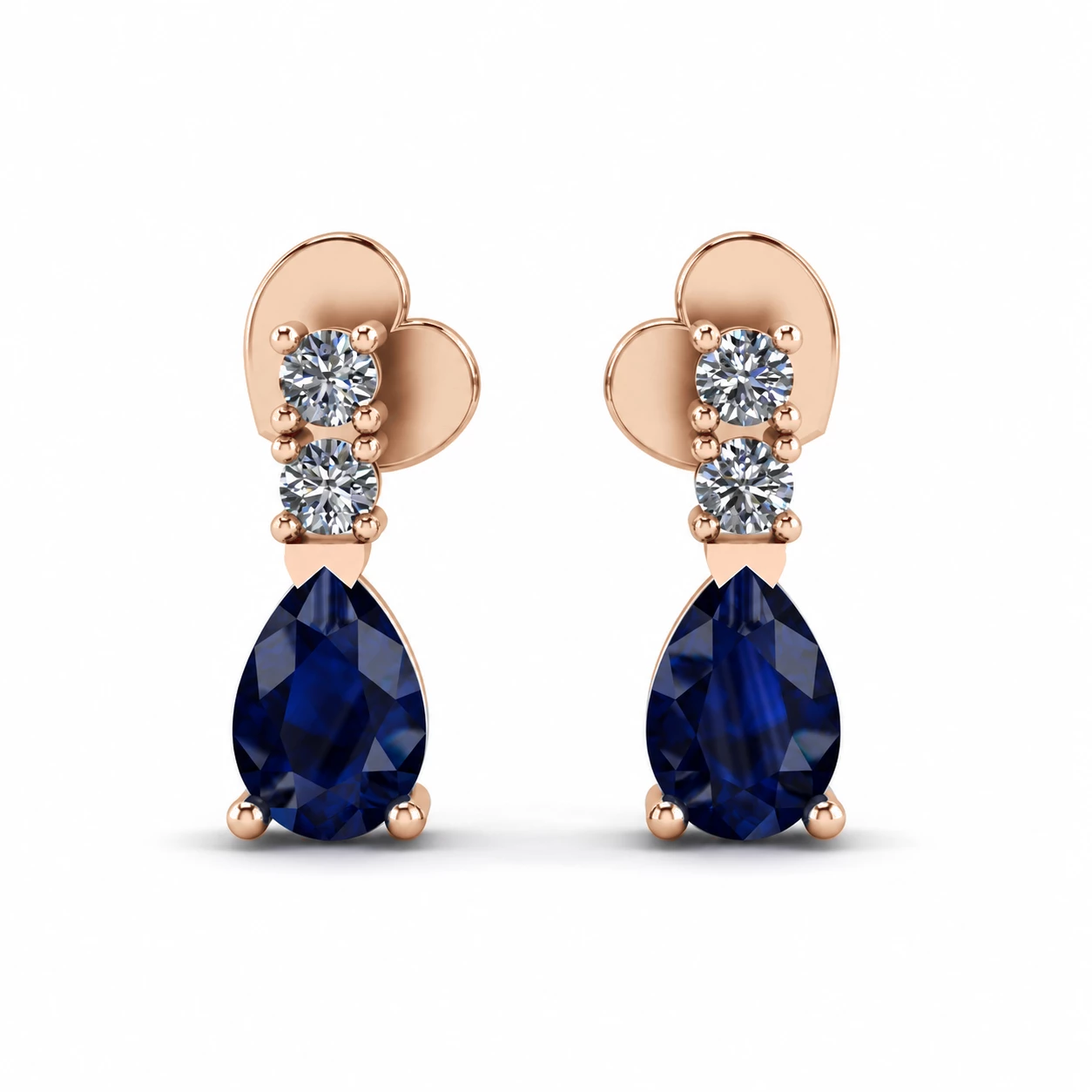 Boucles d'oreilles Crépuscule Argenté Pierre Précieuse 1 ct — vue 1