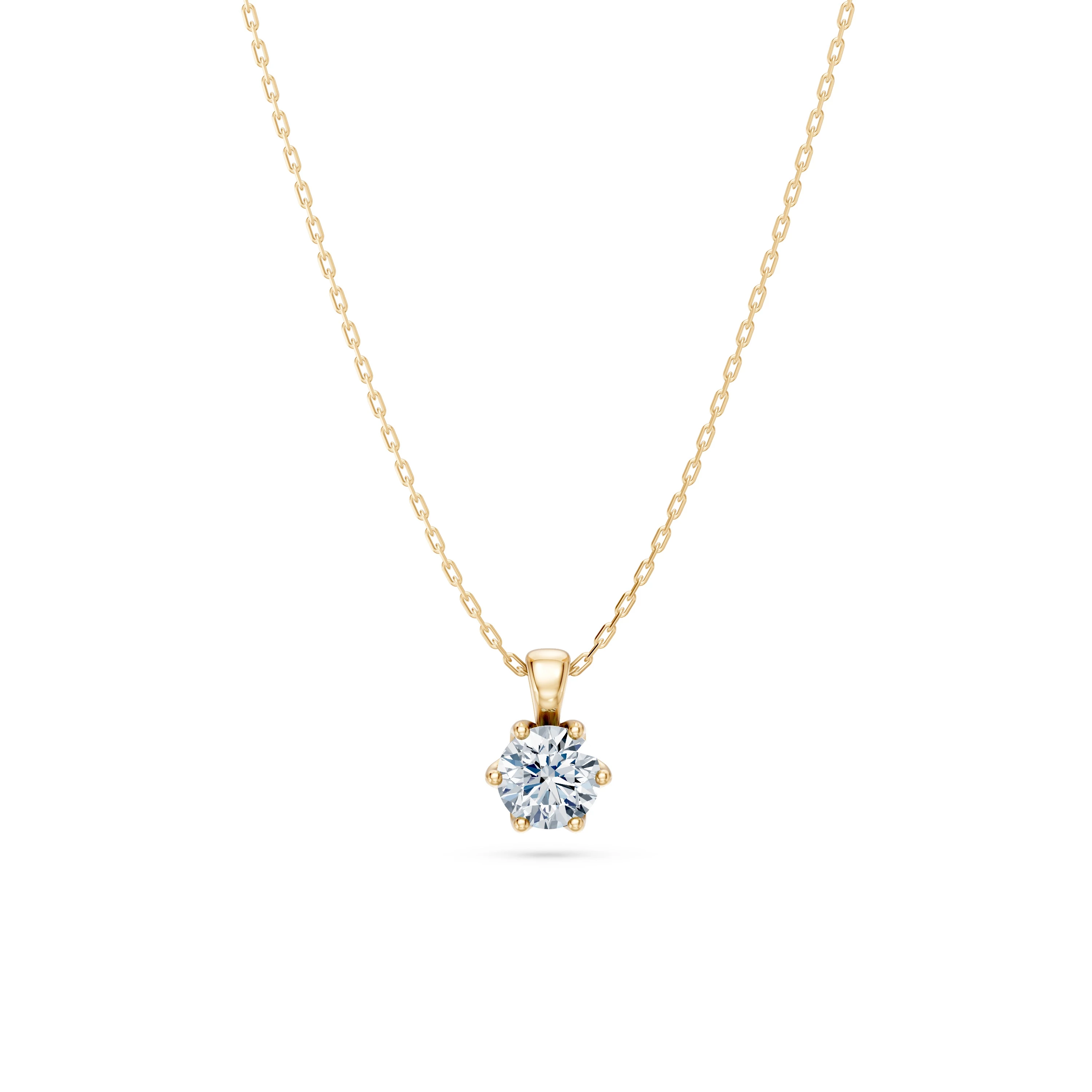 Collier Lune Mystérieuse Solitaire ronde 0,5 ct · 5,1 mm — vue 6
