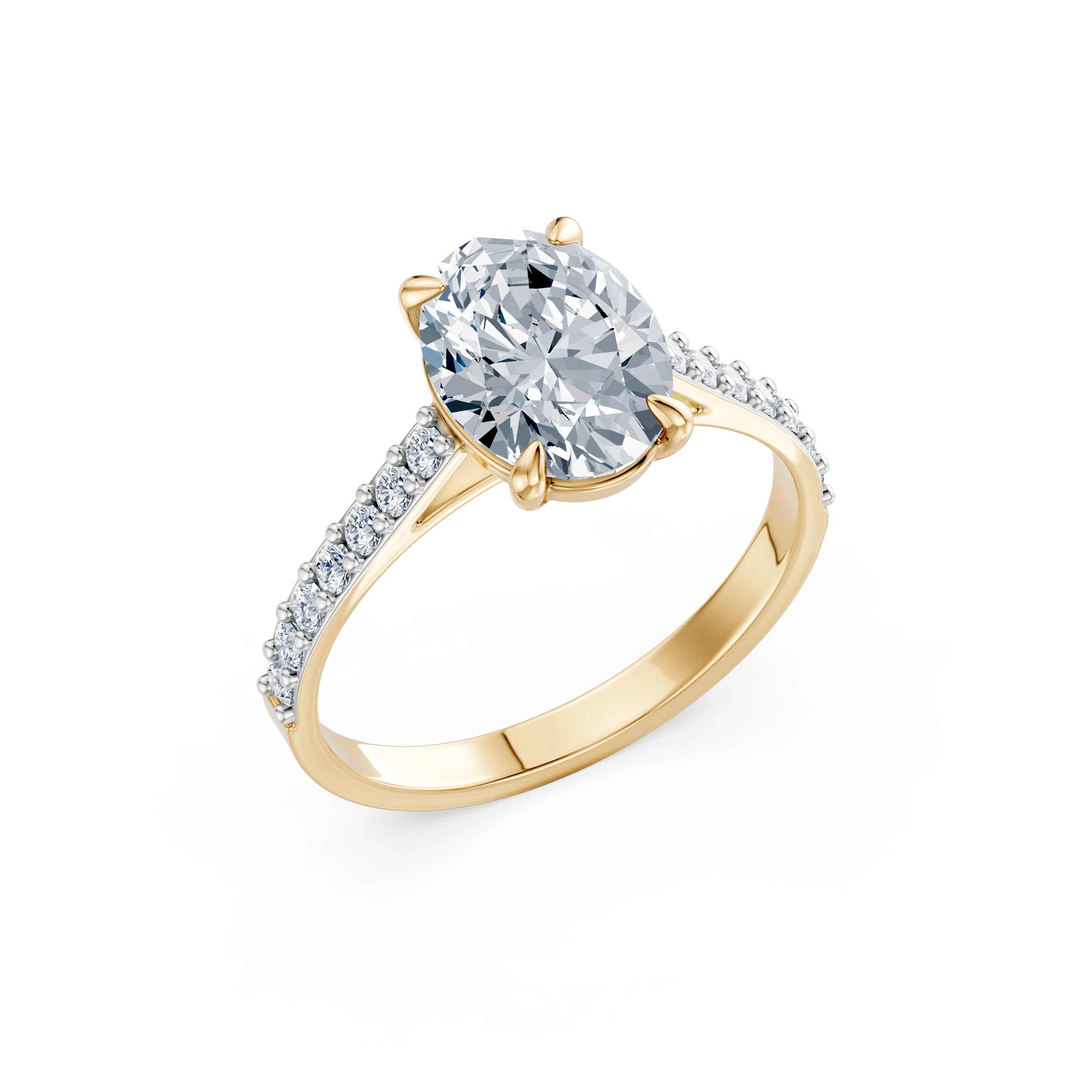 Bague Charme Intemporel Solitaire Éternité ovale 2 ct · 2,0 mm — vue 4