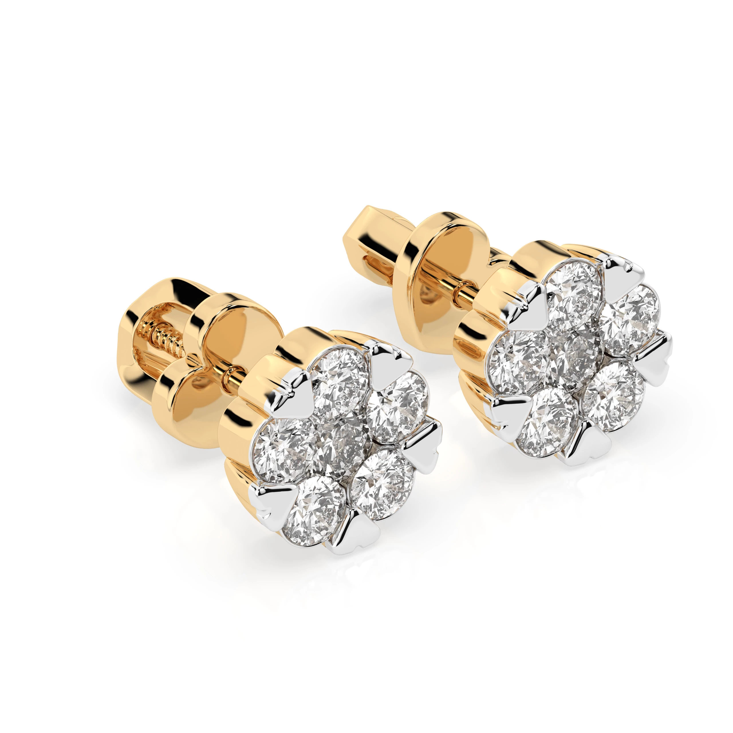 Boucles d'oreilles Aurore Sacrée Illusion ronde 0,2 ct — vue 5