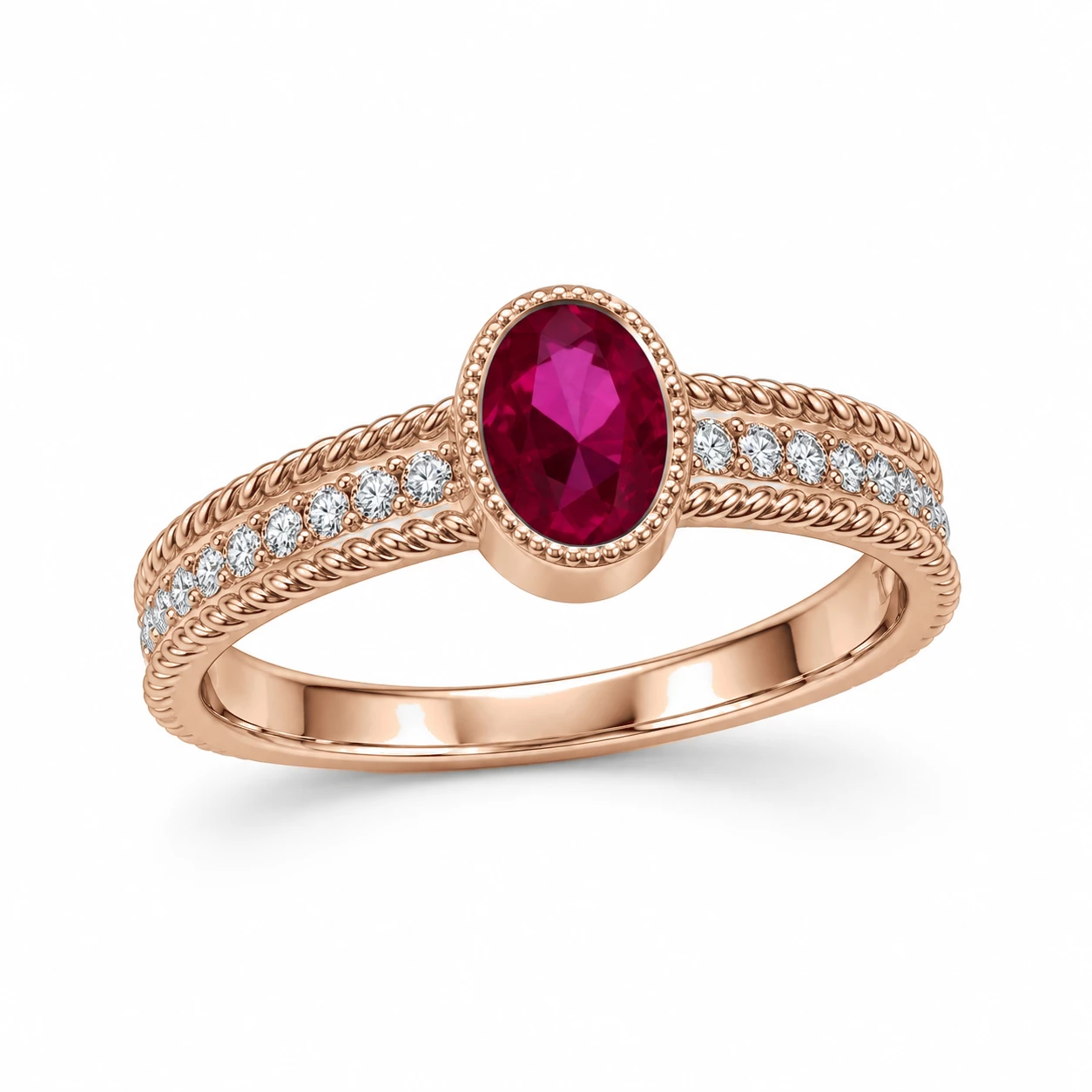 Bague Passion Éternelle Pierre Précieuse ovale 0,63 ct — vue 1