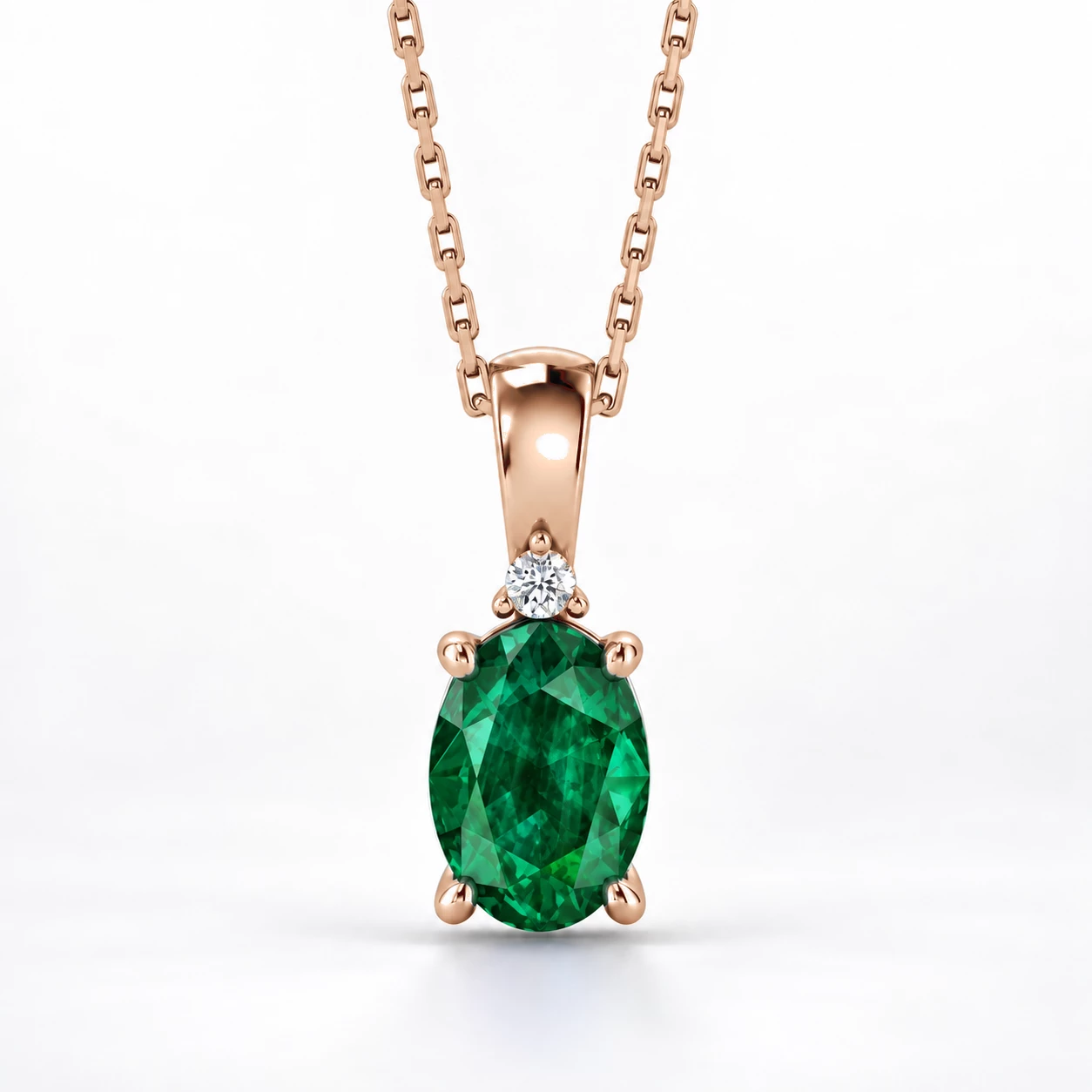 Collier Majesté Rayonnante Pierre Précieuse ovale 0,65 ct — vue 1