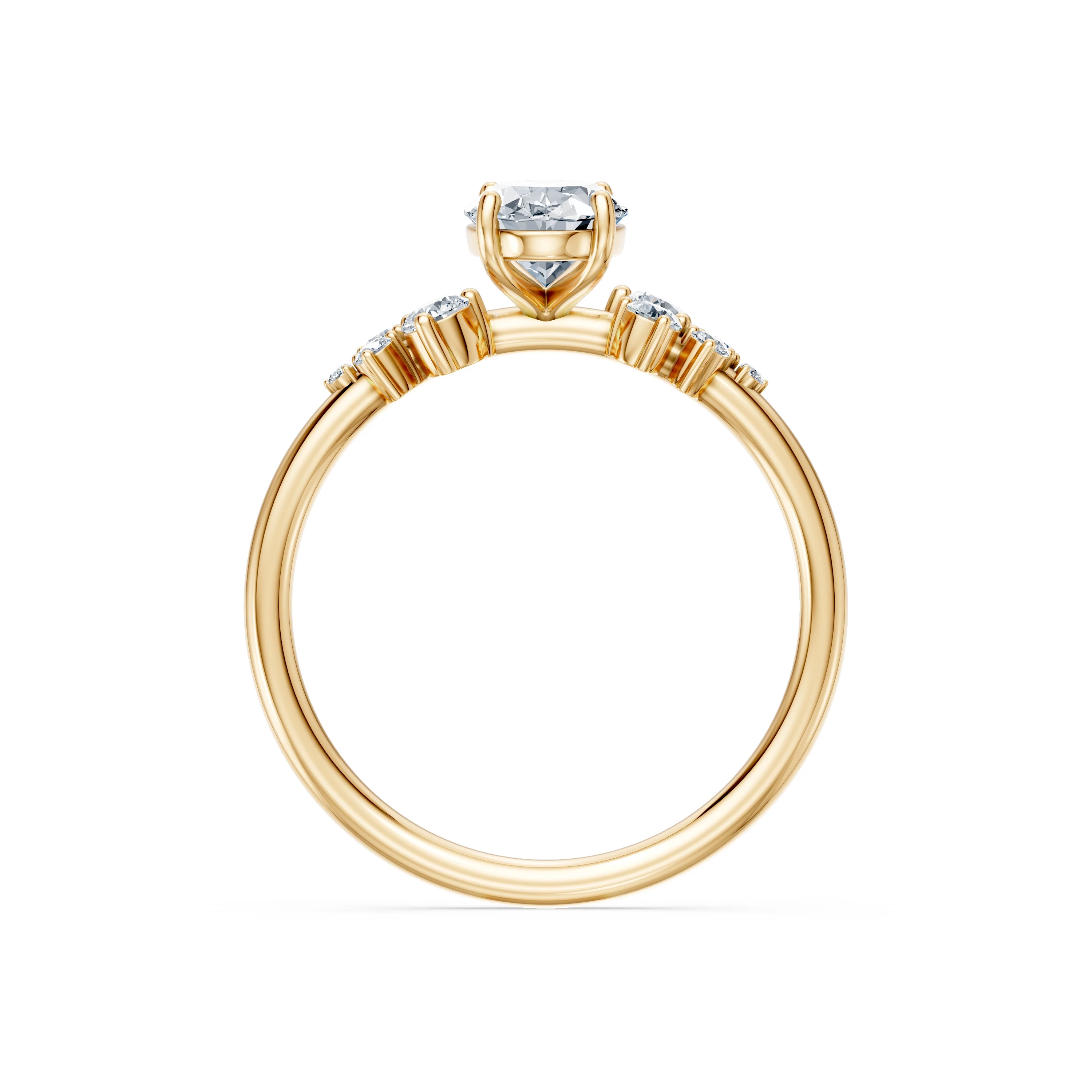 Bague Vœu Doré Solitaire Éternité ovale 1 ct — vue 5