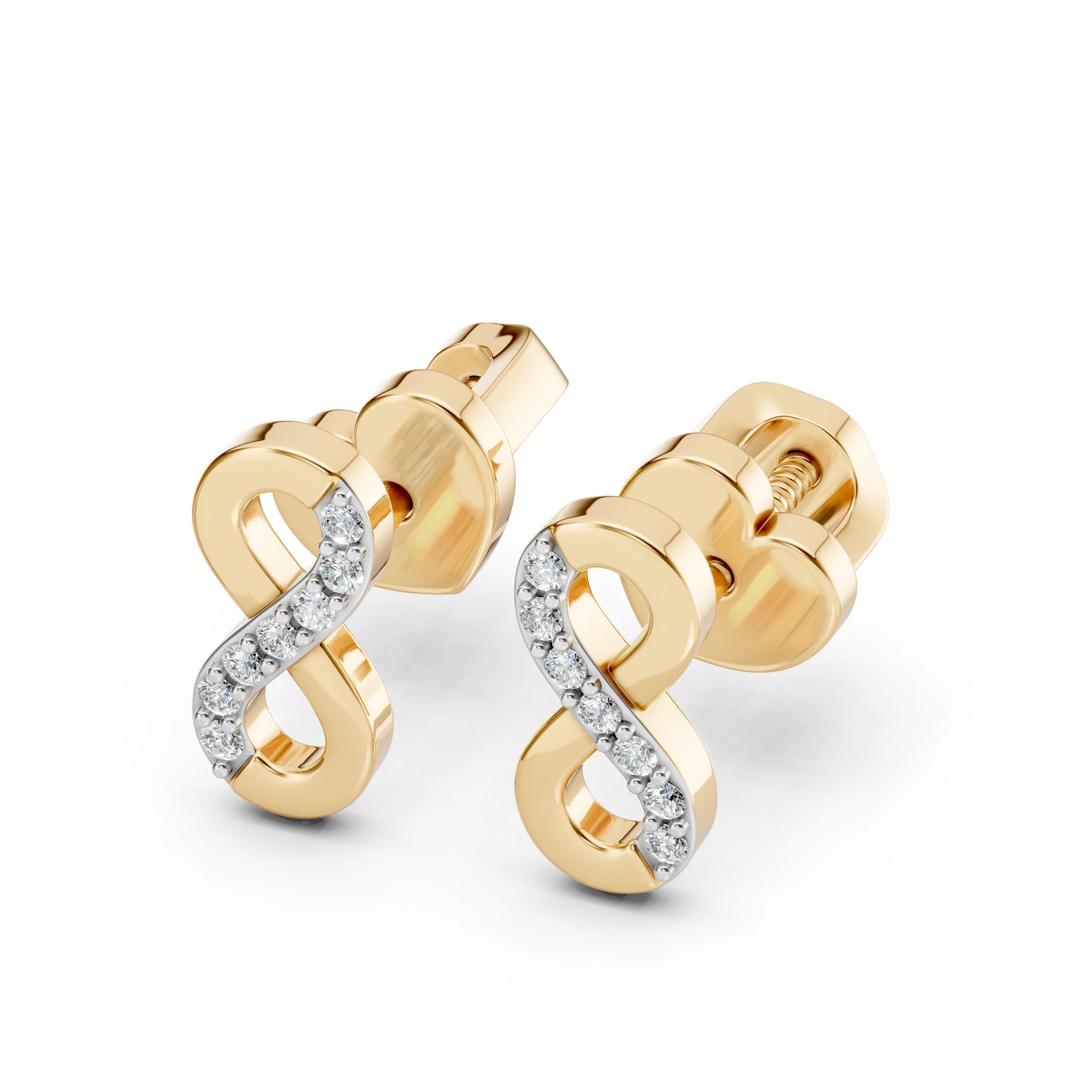 Boucles d'oreilles Émerveillement Rare Minimalisme ronde 0,09 ct — vue 6