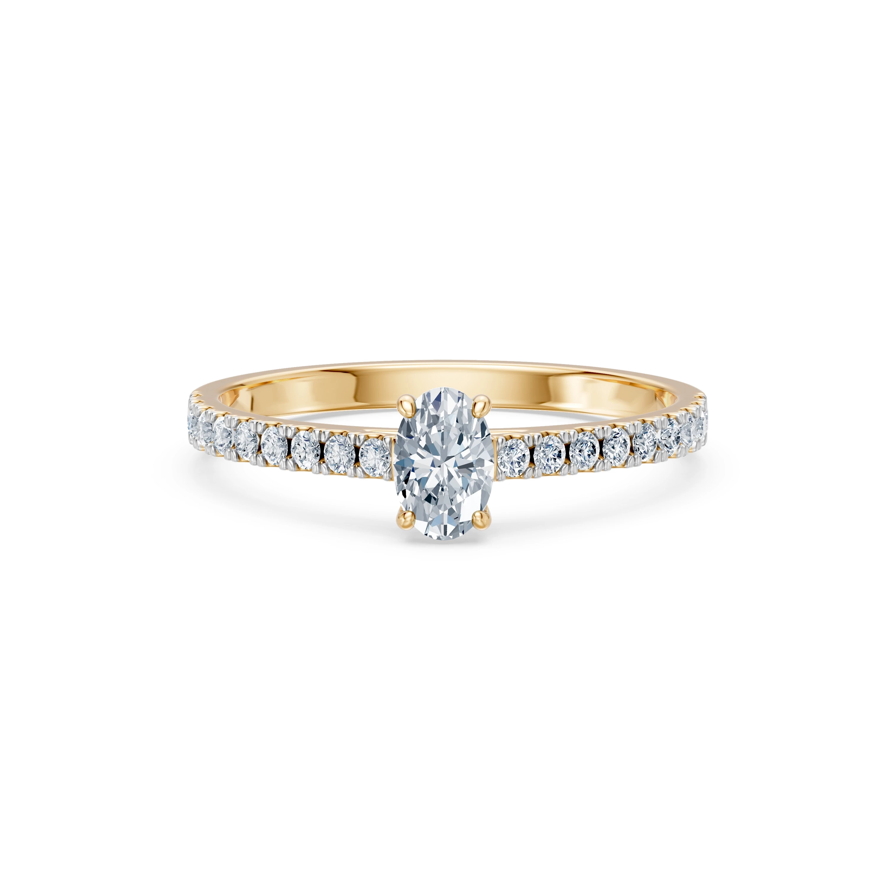 Bague Caresse Dorée Solitaire Éternité ovale 0,3 ct — vue 6