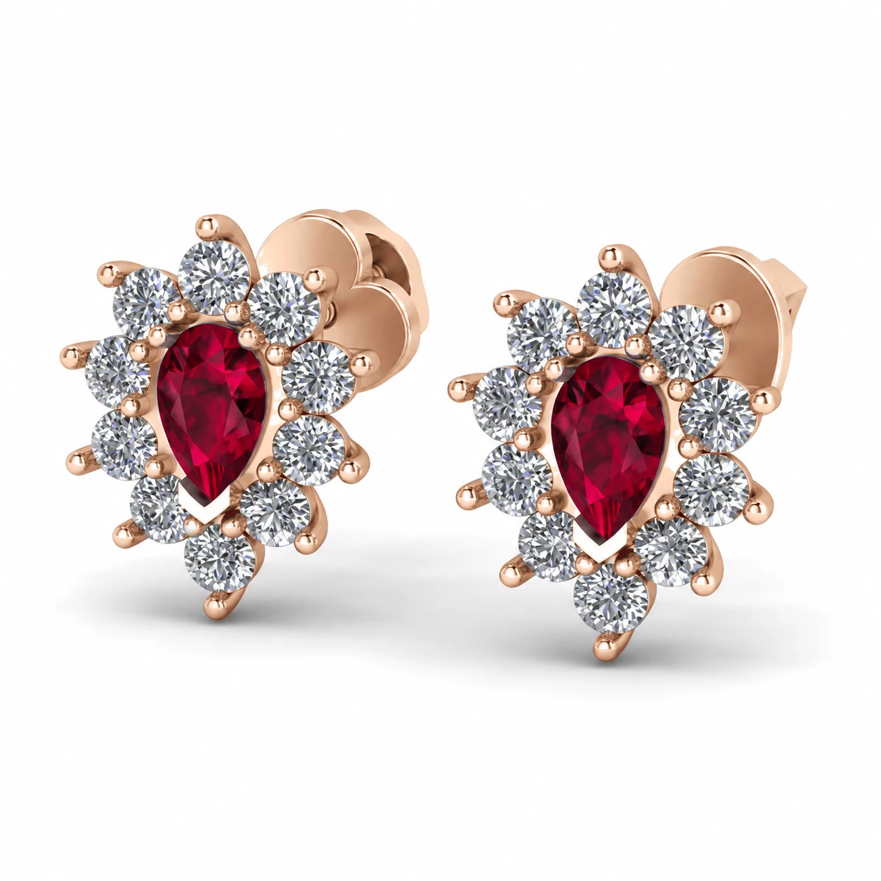 Boucles d'oreilles Rêverie Délicate Pierre Précieuse poire 0,22 ct — vue 1