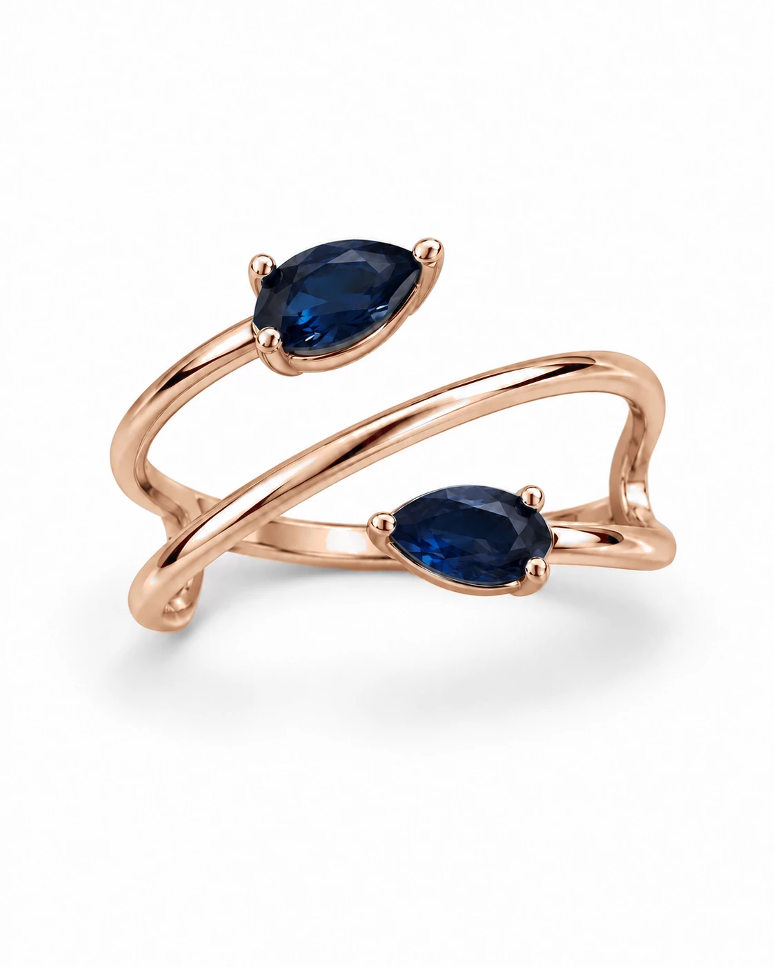 Bague Zénith Argenté Pierre Précieuse poire 0,5 ct — vue 1
