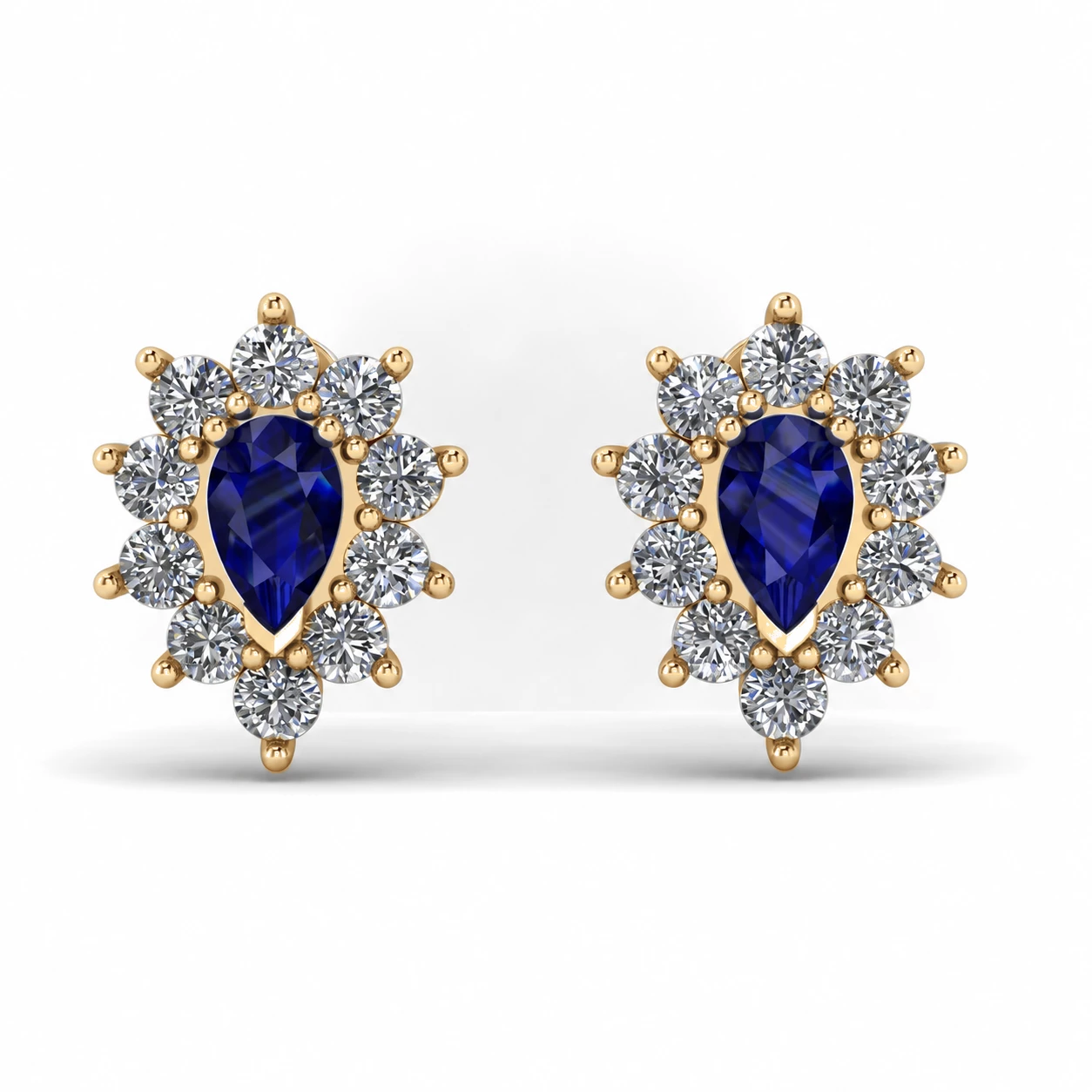Boucles d'oreilles Mirage Doré Pierre Précieuse poire 0,23 ct — vue 8