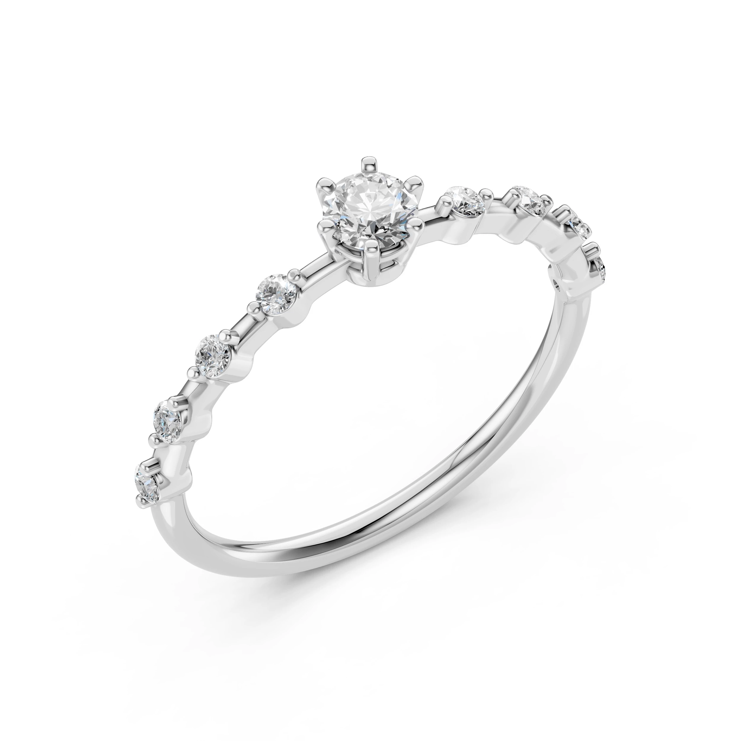 Bague Tendresse Précieuse Solitaire Éternité ronde 0,2 ct · 3,7 mm — vue 1