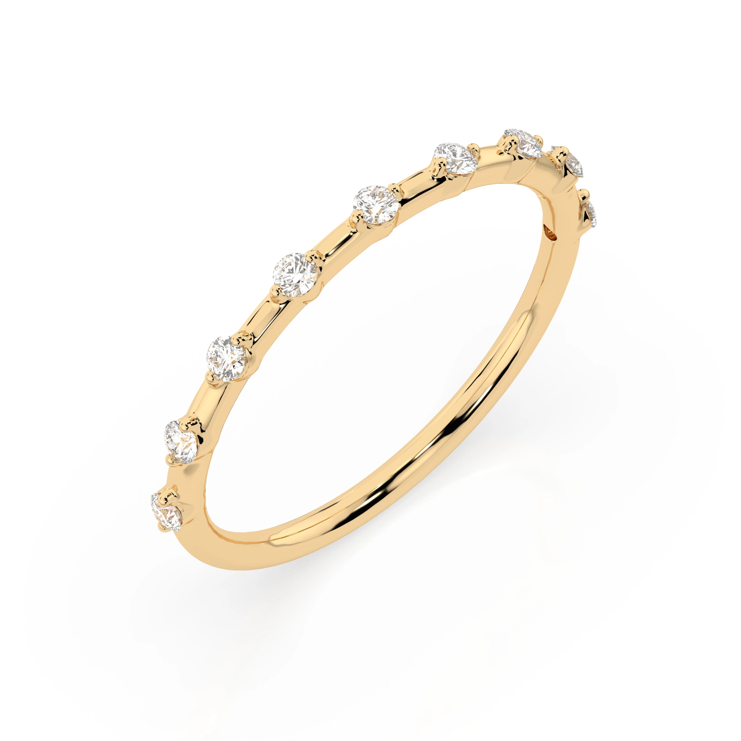 Bague Étreinte Délicate Éternité ronde 0,18 ct — vue 4