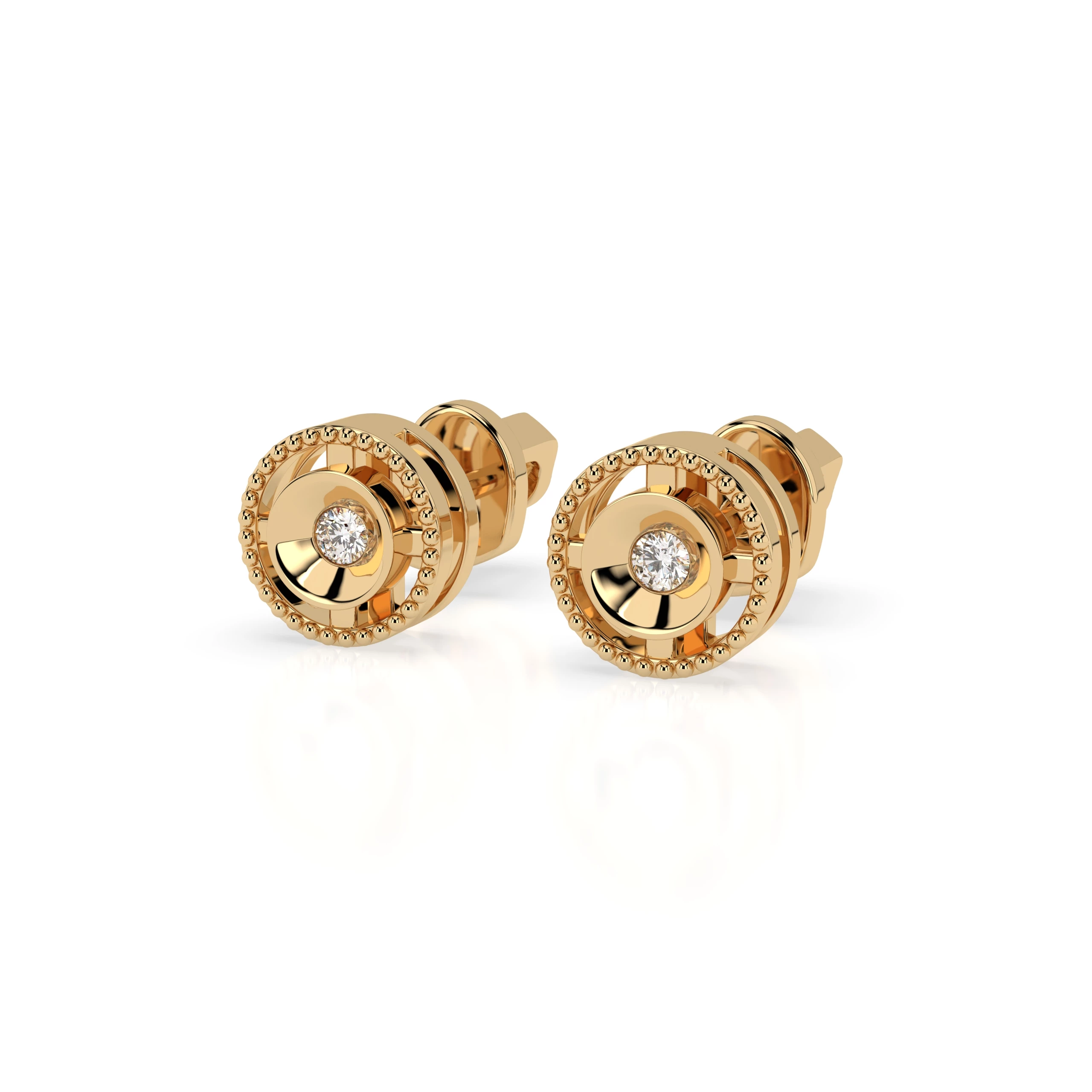 Boucles d'oreilles Trésor Unique Minimalisme ronde 0,04 ct — vue 6