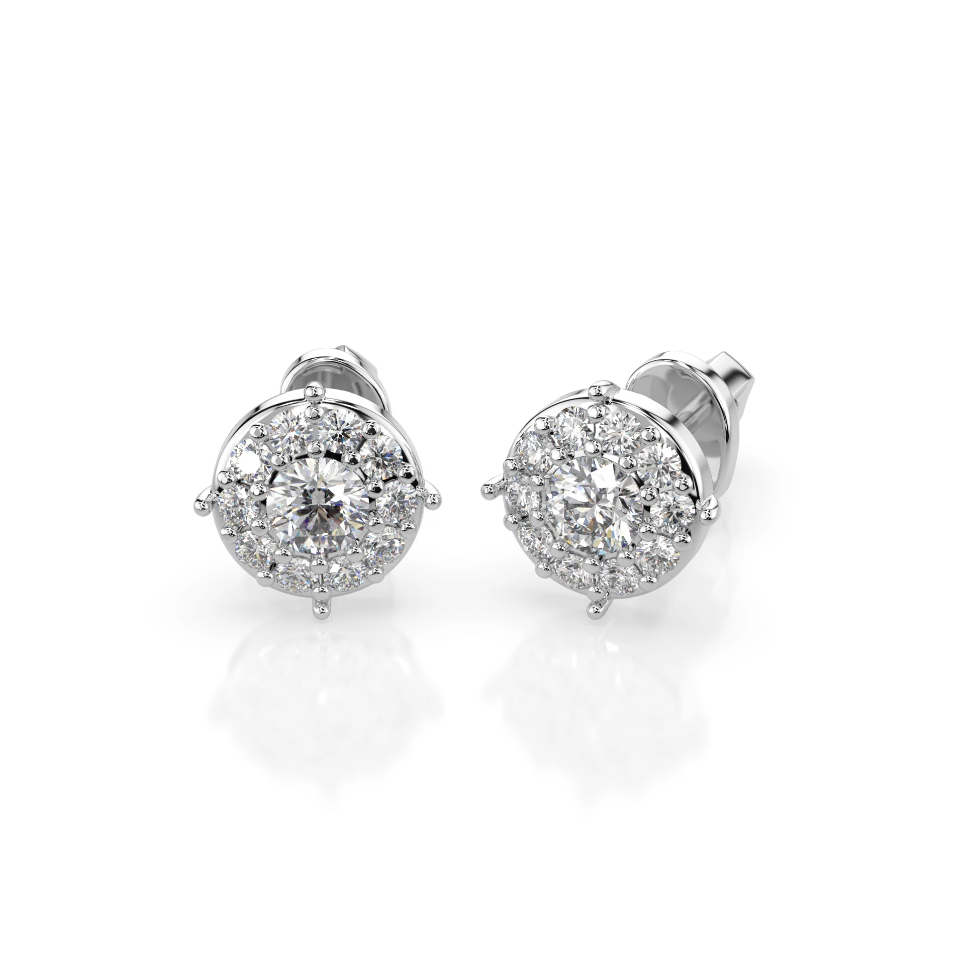 Boucles d'oreilles Serment Précieux Solitaire Éternité ronde 0,12 ct · 2,5 mm — vue 1