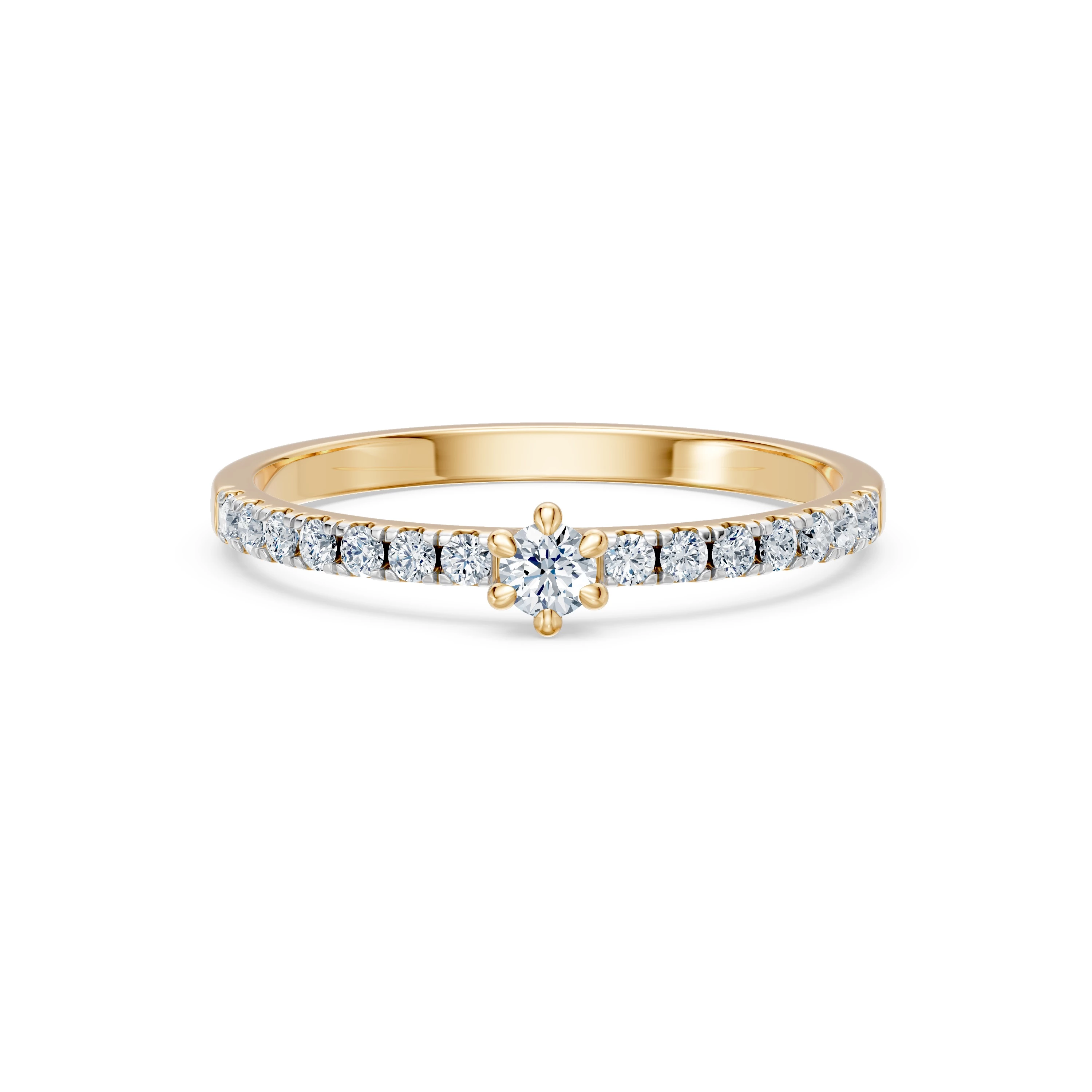 Bague Amour Doré Solitaire Éternité 0,09 ct · 2,8 mm — vue 6