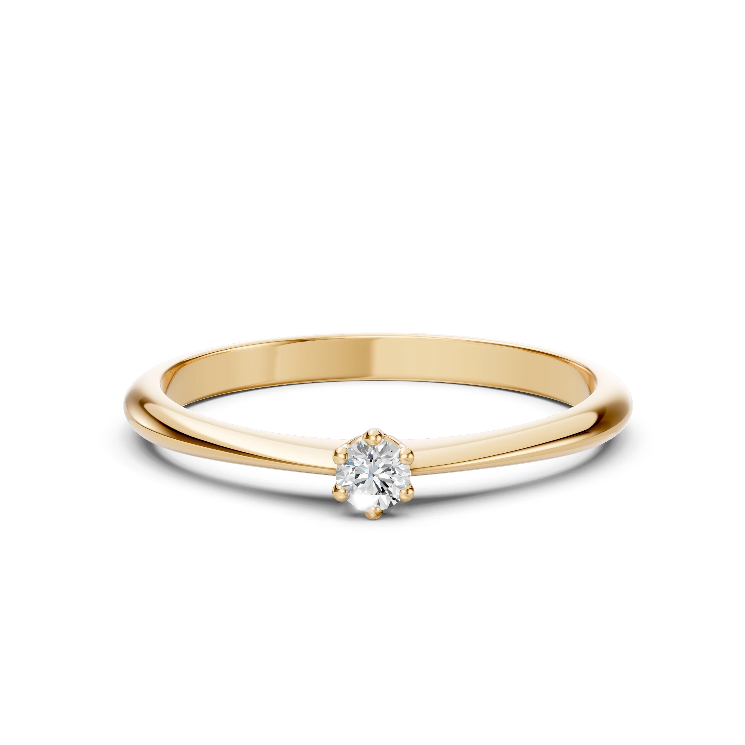 Bague Règne Rayonnant Solitaire ronde 0,1 ct · 3,0 mm — vue 6