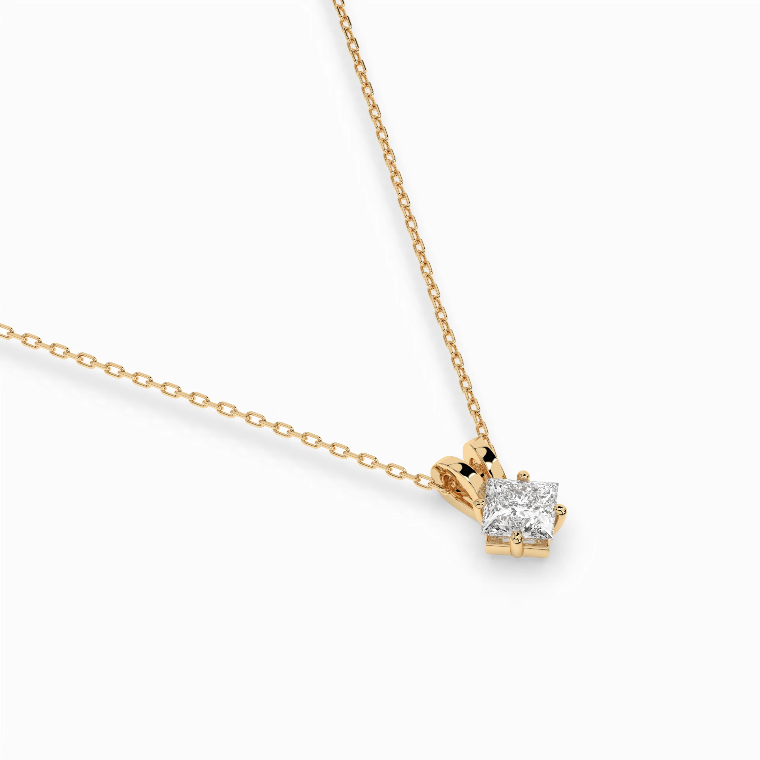 Collier Comète Étoilée Solitaire princesse 0,3 ct — vue 6