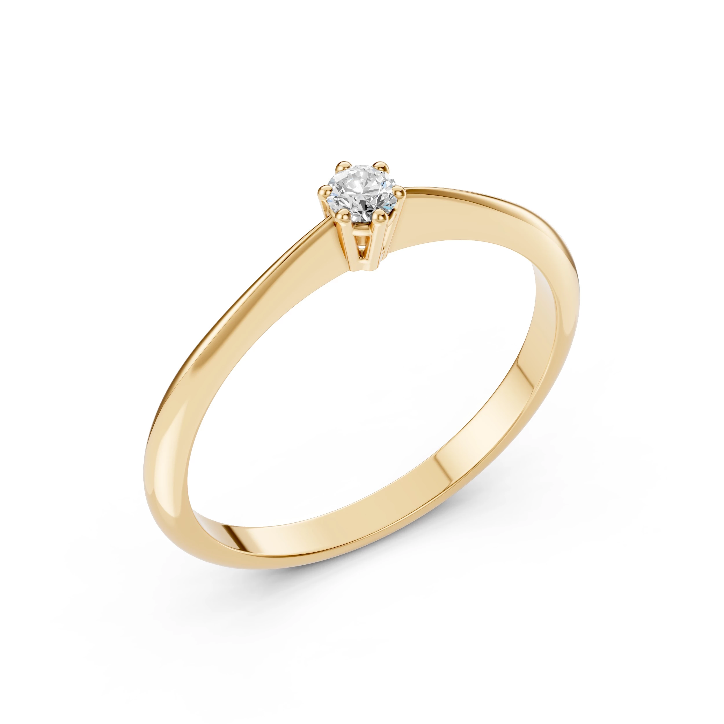Bague Règne Rayonnant Solitaire ronde 0,1 ct · 3,0 mm — vue 4